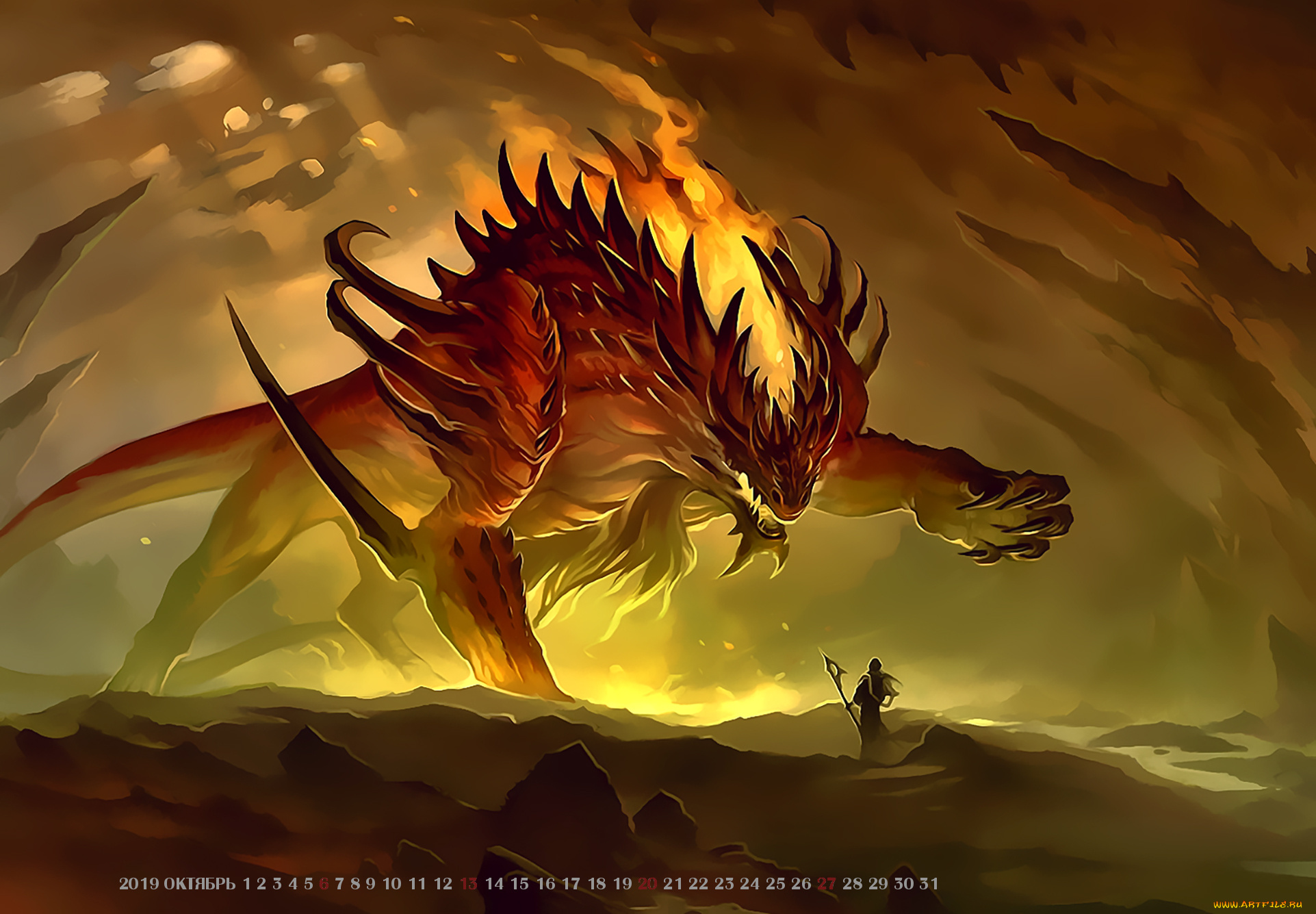 календари, фэнтези, существо, 2019, calendar