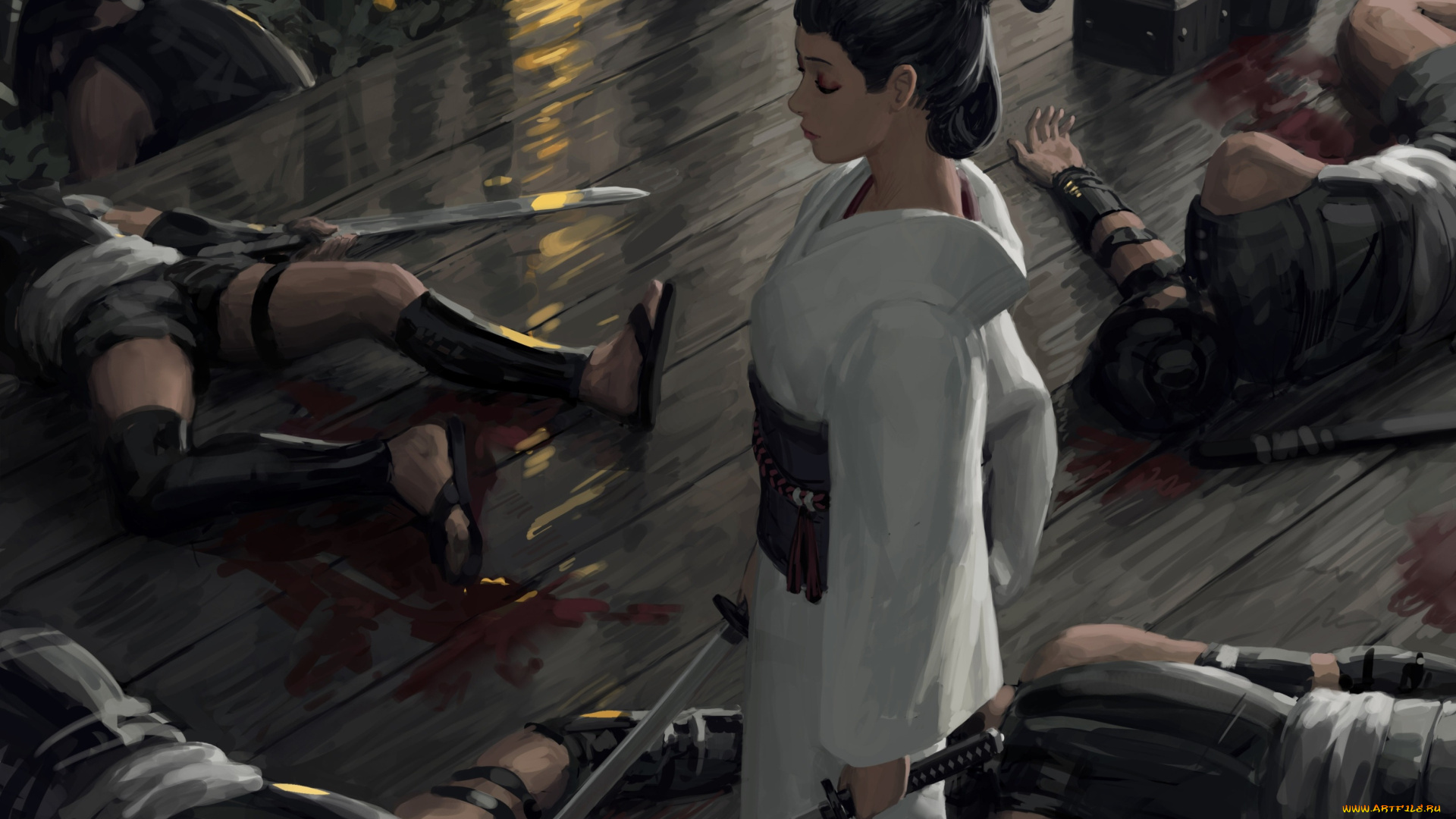 рисованное, guweiz, девушка