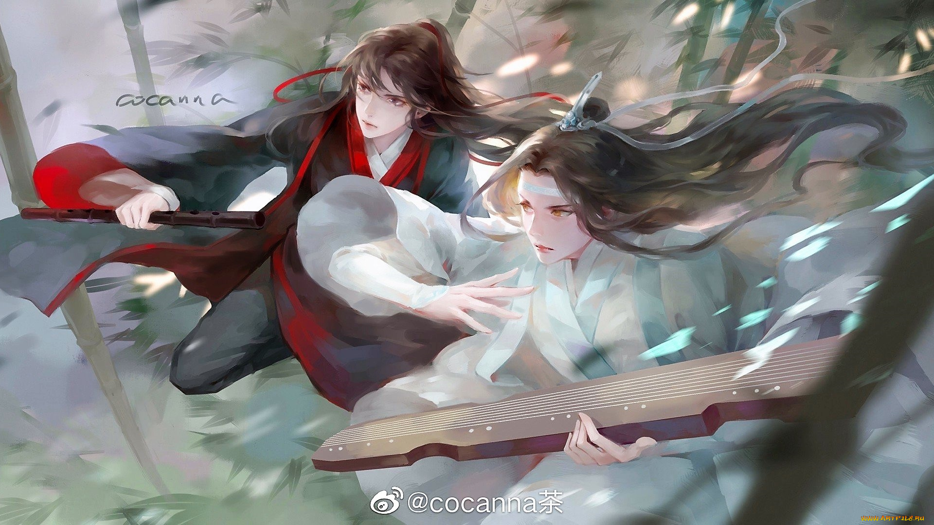 аниме, mo, dao, zu, shi, вэй, усянь, лань, ванцзы, флейта, гуцинь, бамбук