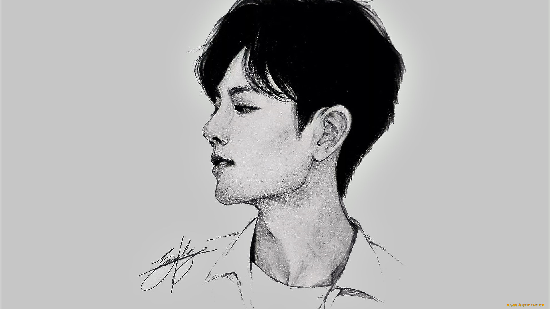 рисованное, люди, сяо, джань, лицо