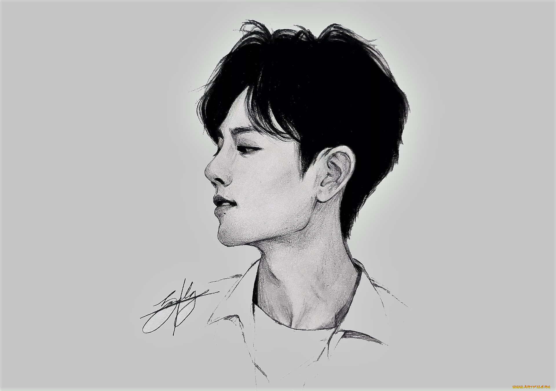 рисованное, люди, сяо, джань, лицо