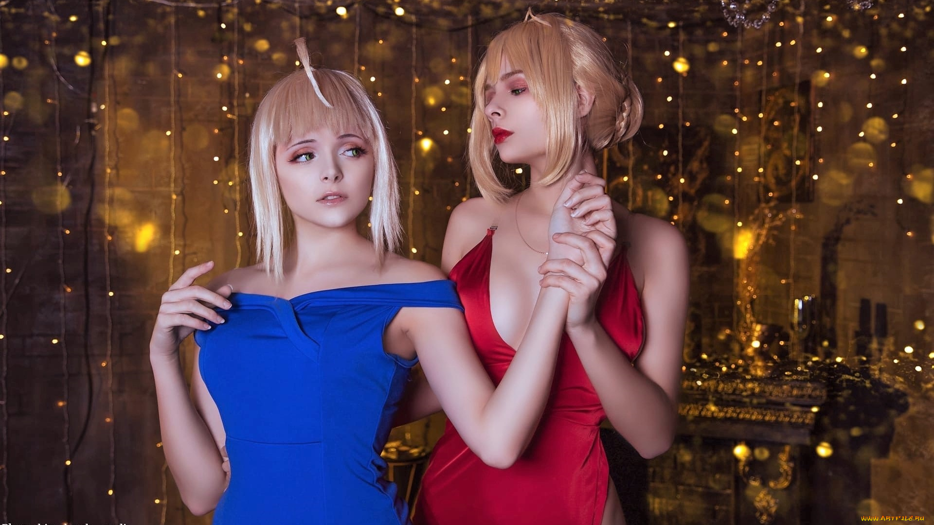 девушки, kurumirori, платья, образы, гирлянда