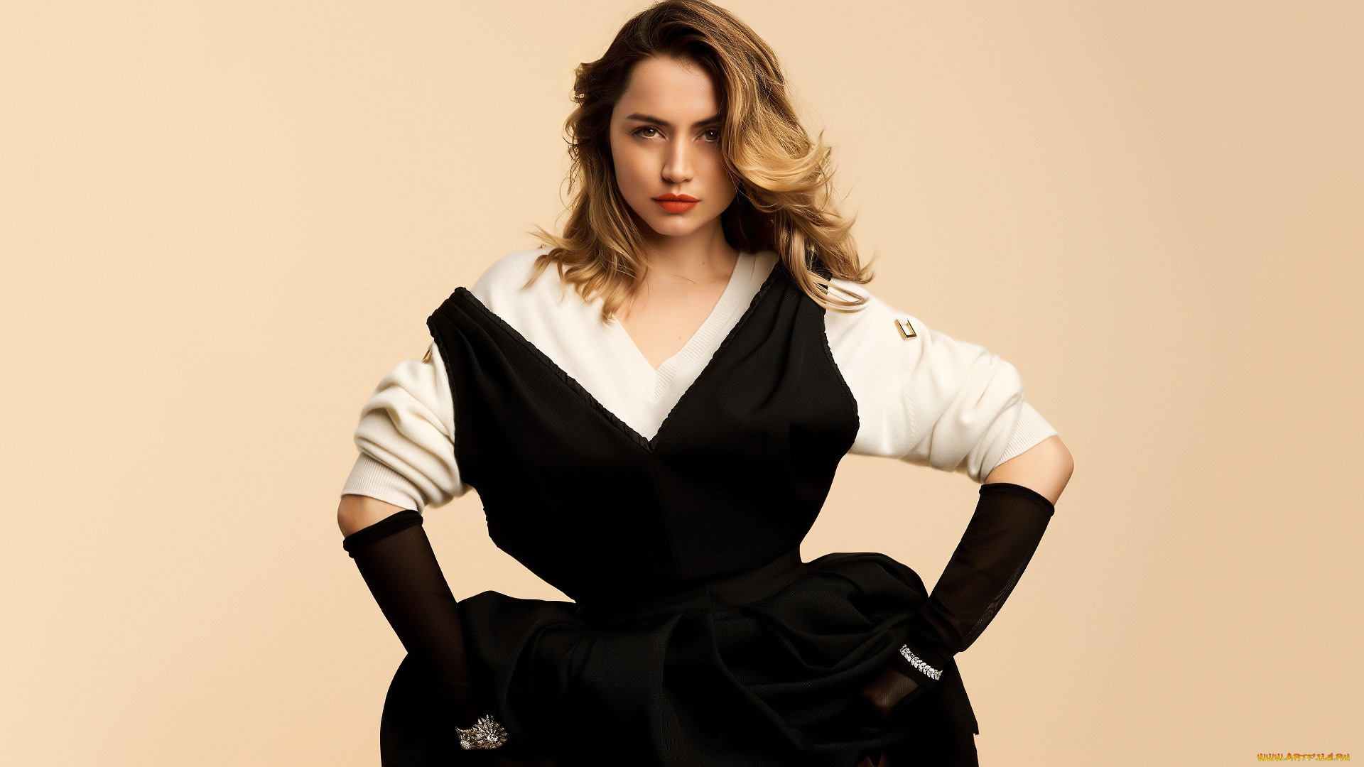 девушки, ana, de, armas, актриса, наряд, перчатки