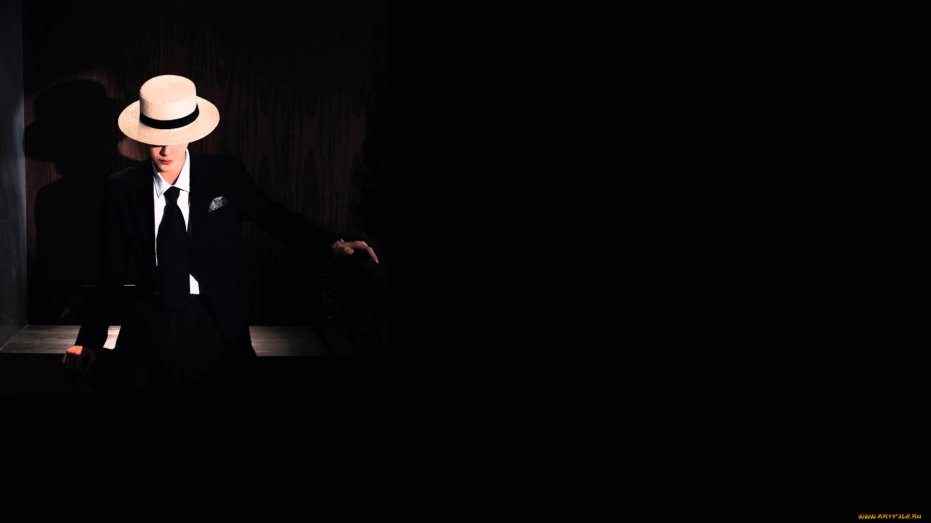 мужчины, wang, yi, bo, актер, шляпа, костюм, скамейка