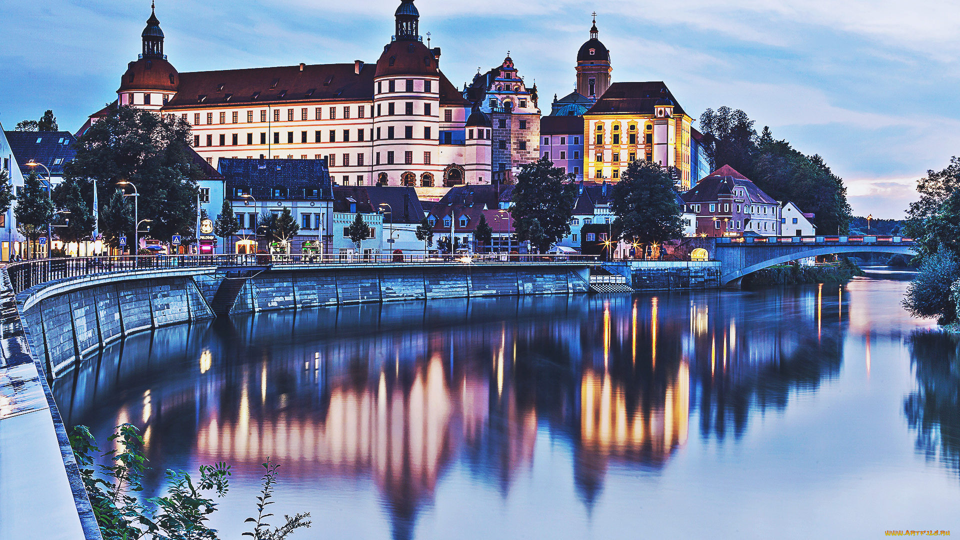 neuburg, castle, bavaria, germany, города, замки, германии, neuburg, castle