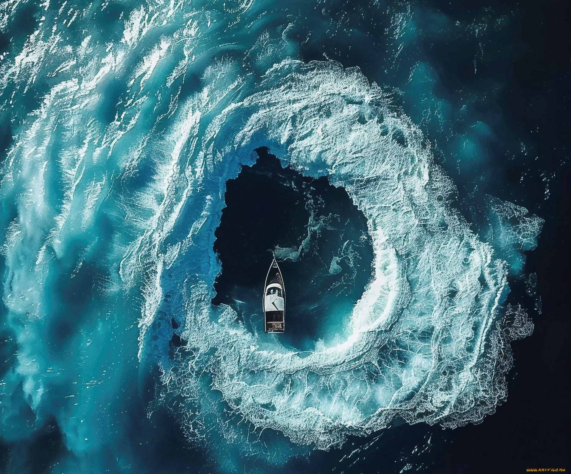 разное, компьютерный, дизайн, лодка, водоворот