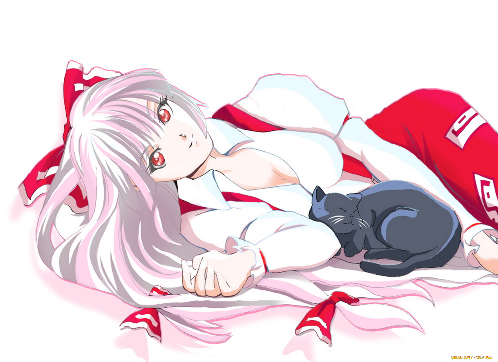 аниме, touhou, фудзивара, но, моко