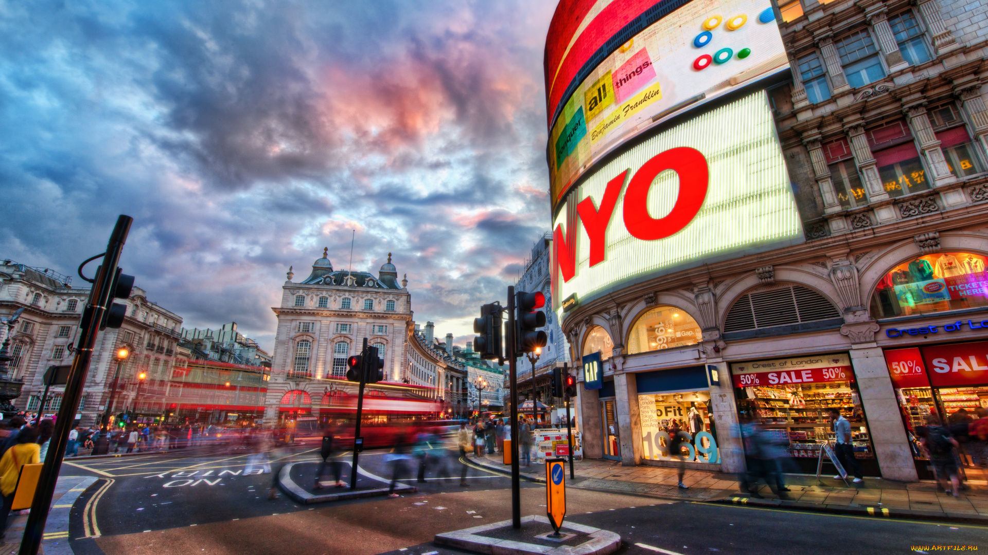 города, лондон, великобритания, пикадилли