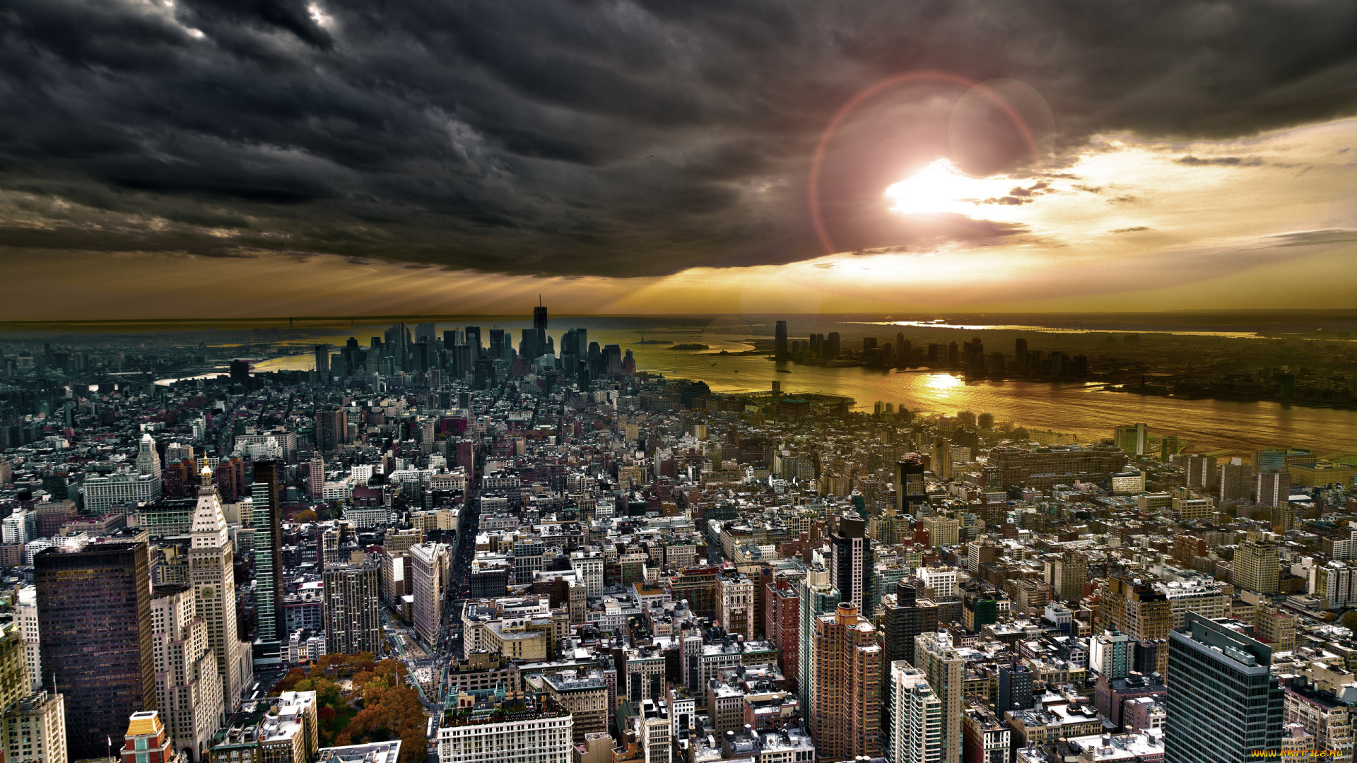 города, нью, йорк, сша, небоскребы, manhatten, нью-йорк, небо, тучи