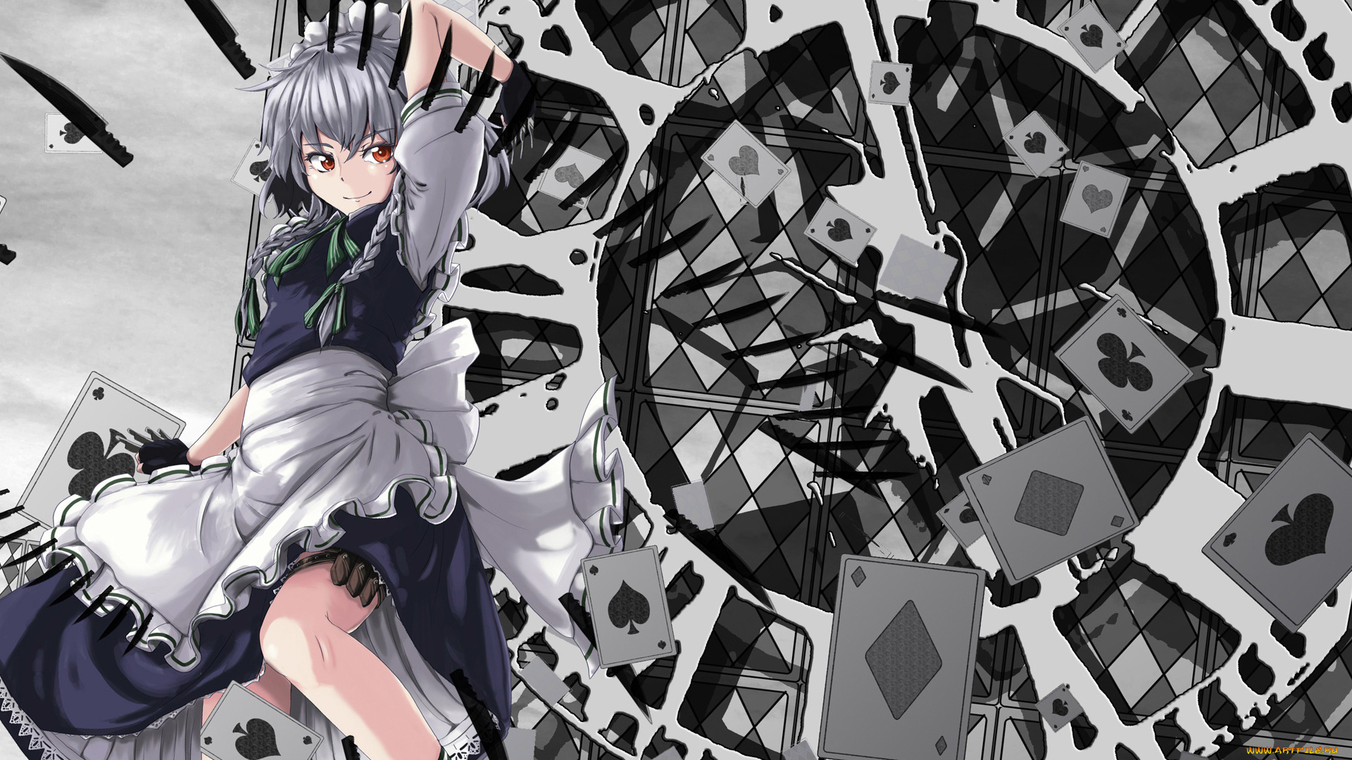 touhou, аниме, izayoi, sakuya