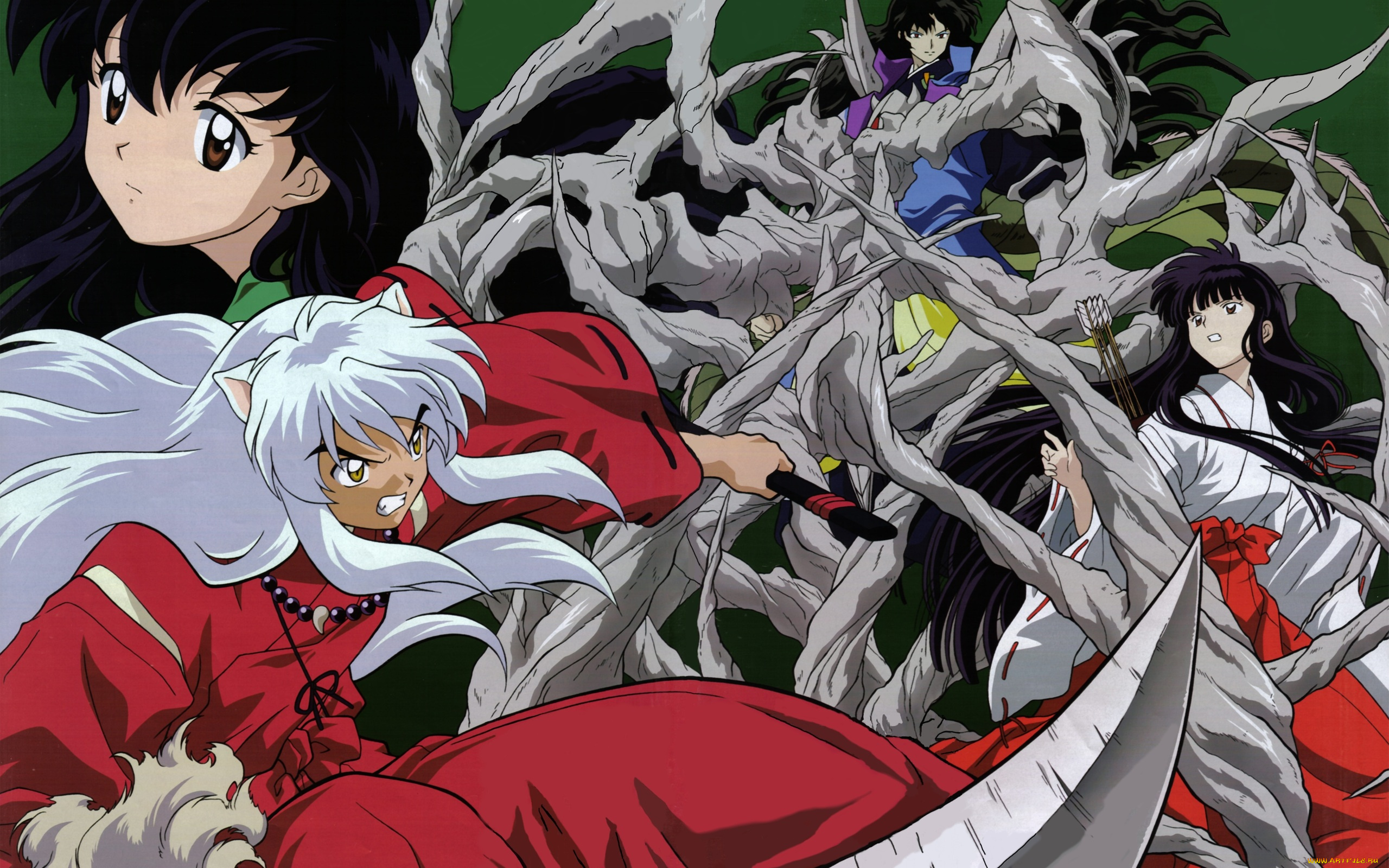 аниме, inuyasha, higurashi, kagome, naraku