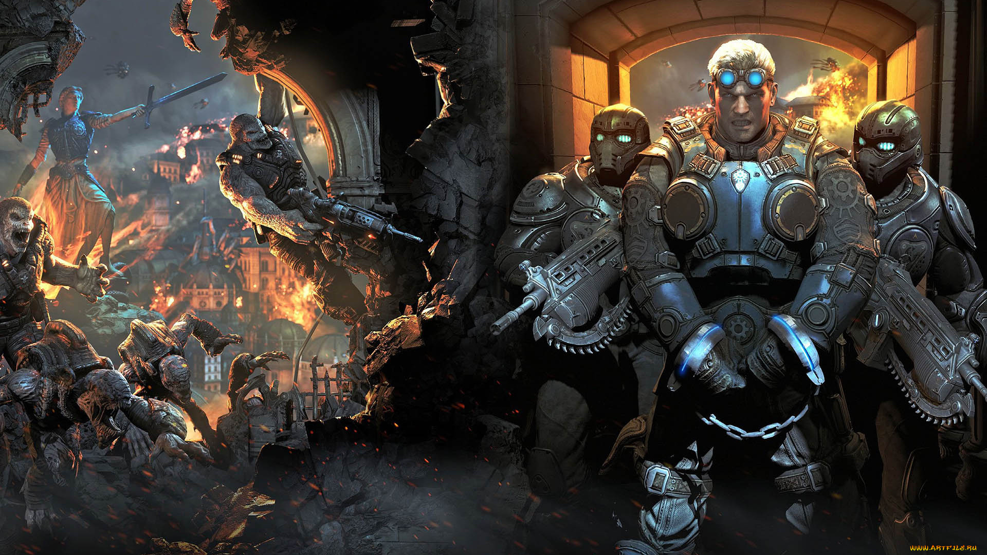 gears, of, war, judgment, видео, игры, монстры, оружие