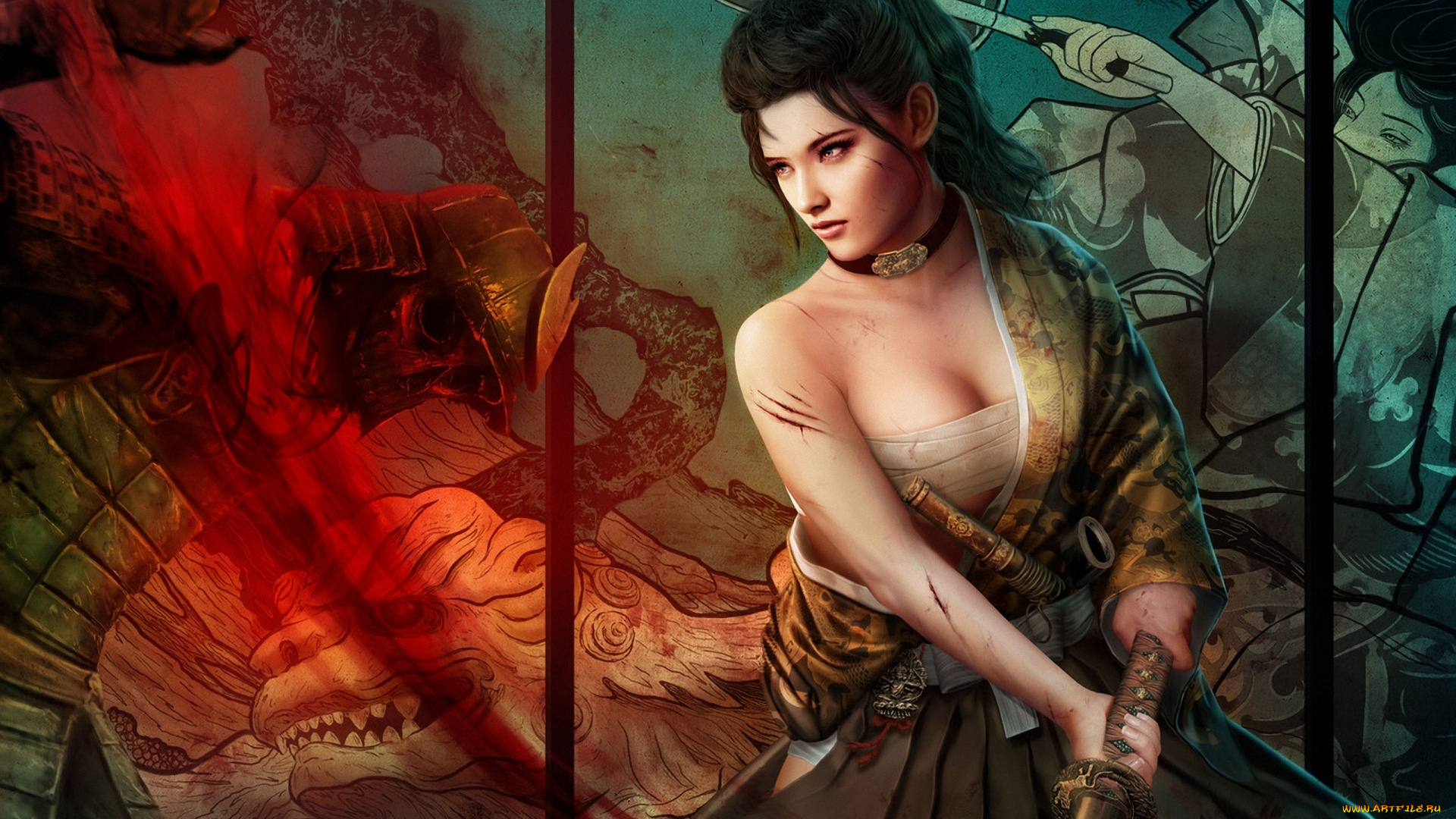 legend, of, the, five, rings, видео, игры, mario, wibisono, matsu, rika, меч, катана