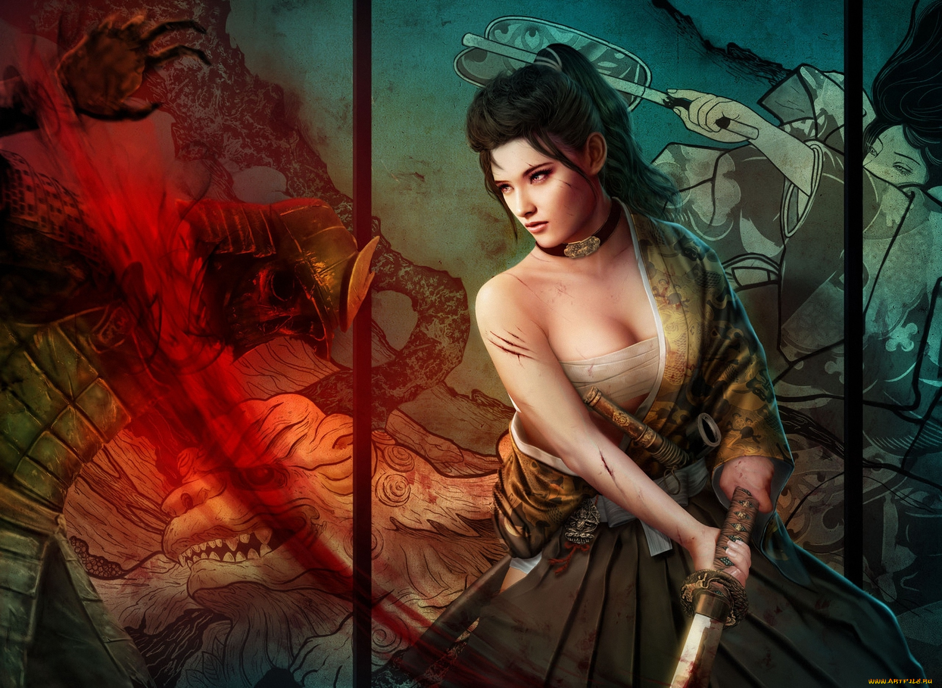 legend, of, the, five, rings, видео, игры, mario, wibisono, matsu, rika, меч, катана