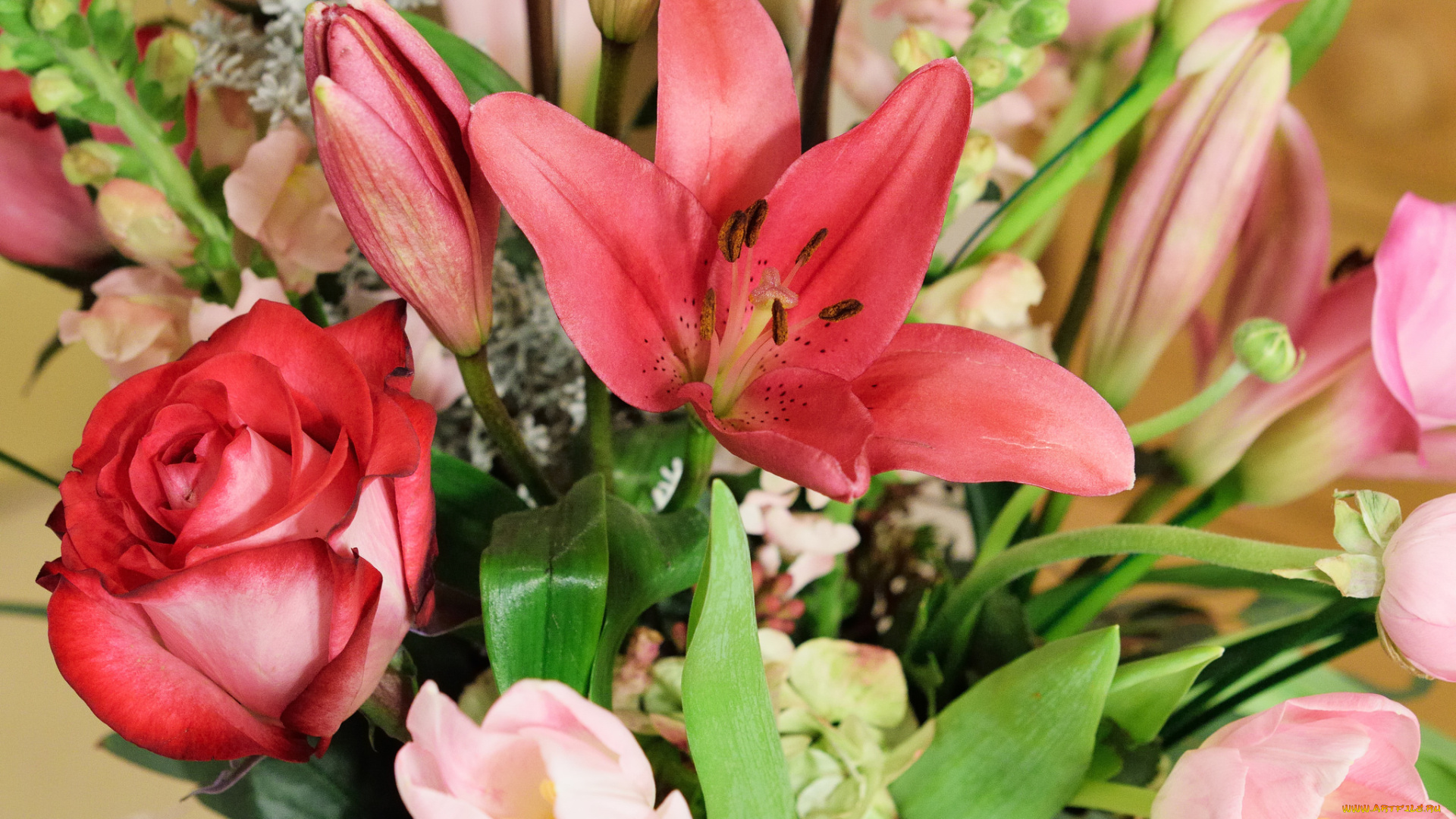 цветы, букеты, , композиции, лилии, розы, букет