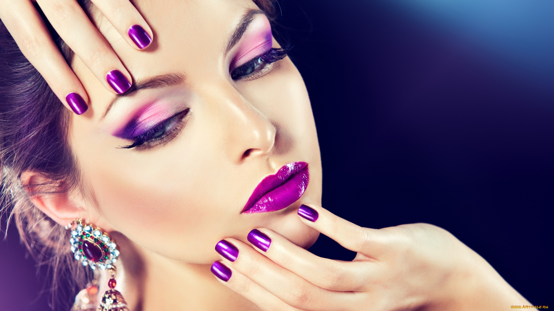 девушки, -unsort, , лица, , портреты, девушка, серьги, макияж, ноготки