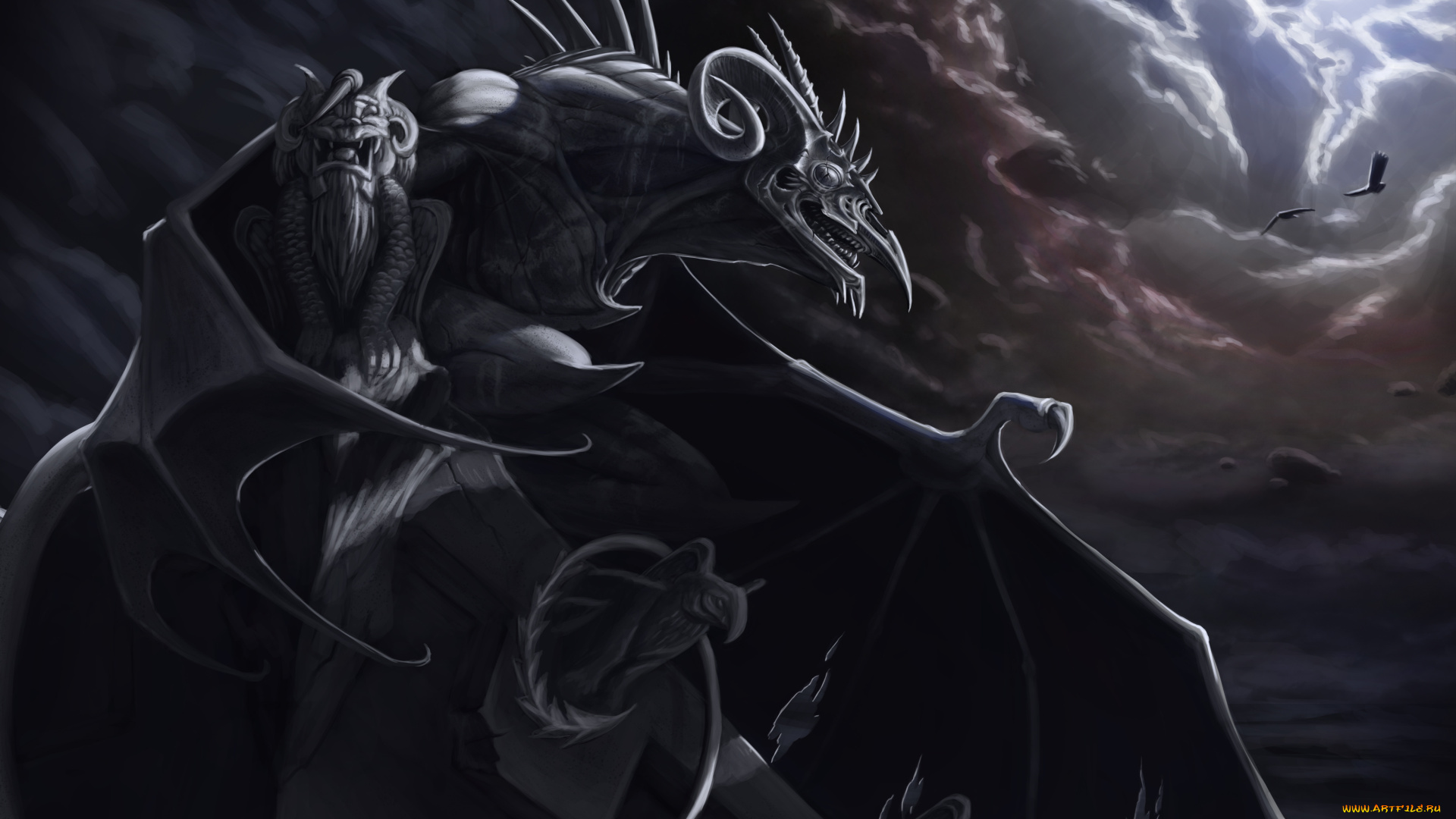 фэнтези, существа, горгулия, существо, монстр