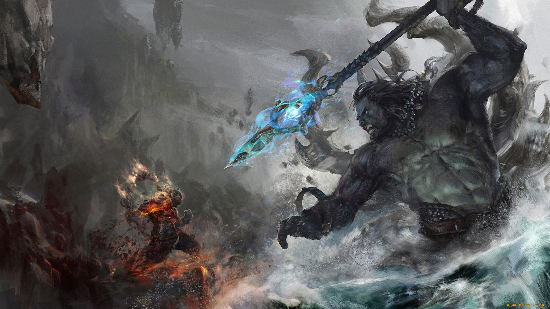 фэнтези, существа, мир, иной, монстры, сражение