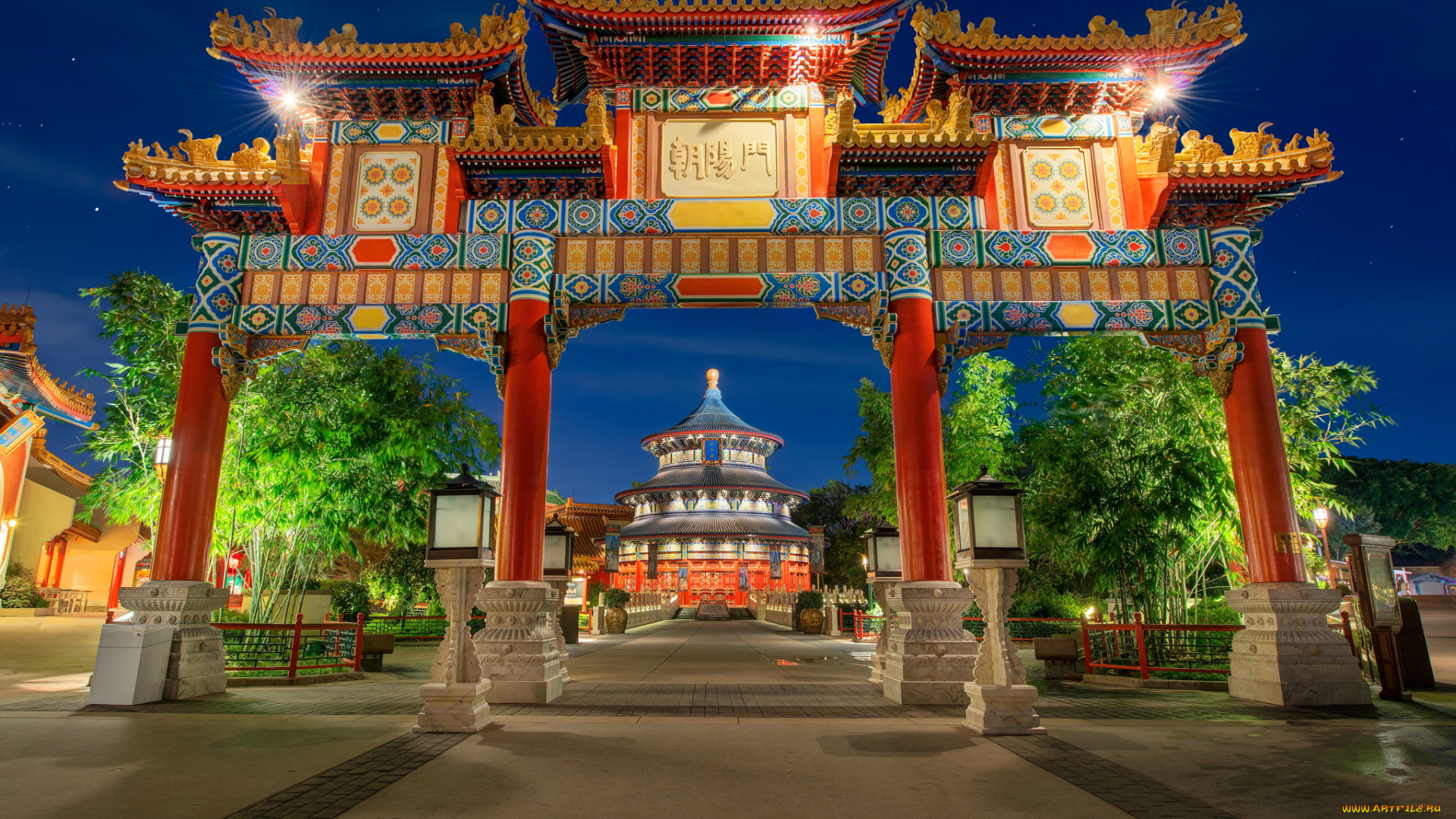 города, диснейленд, ворота