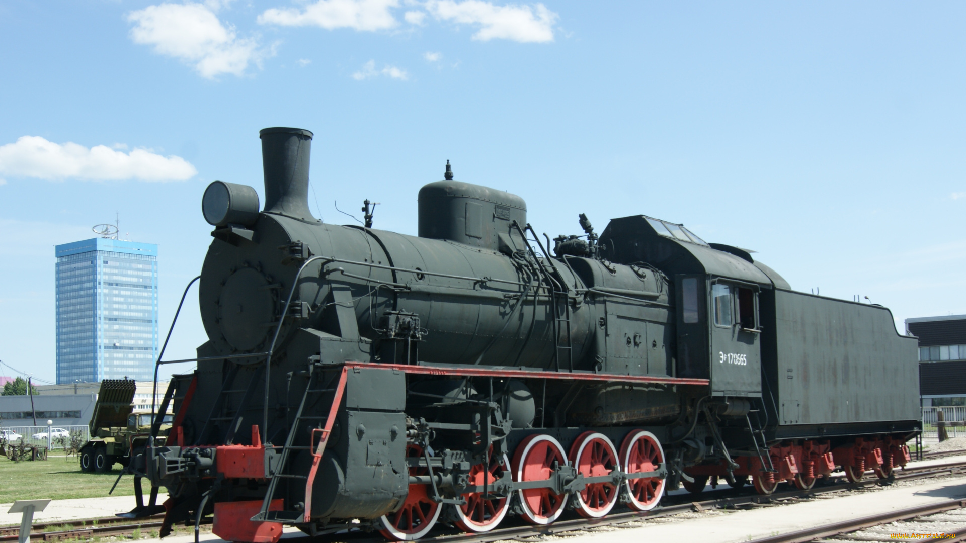 техника, паровозы, железнодорожные, пути, паровоз, заводоуправление, ваза, небо, облака