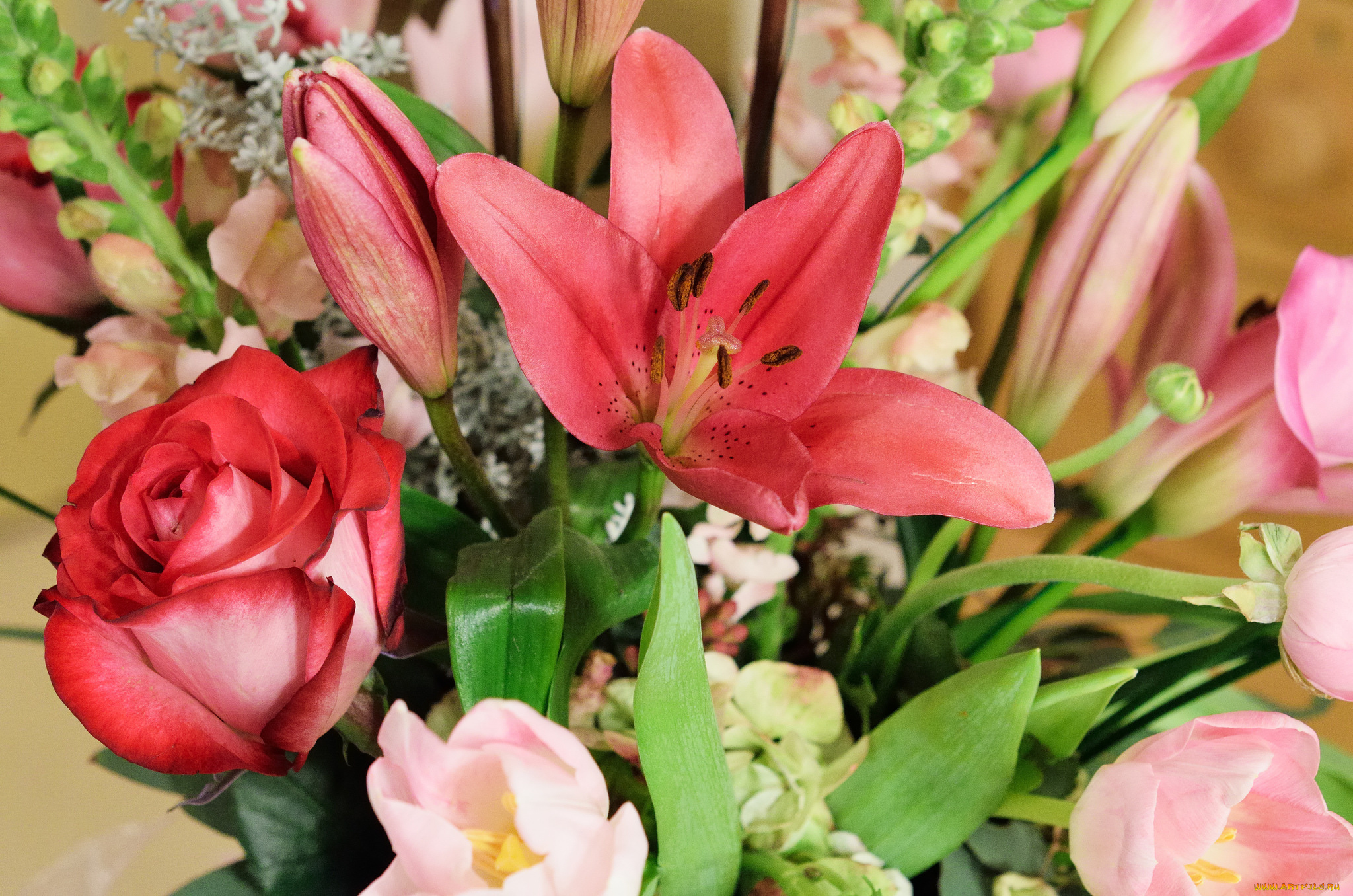 цветы, букеты, , композиции, лилии, розы, букет