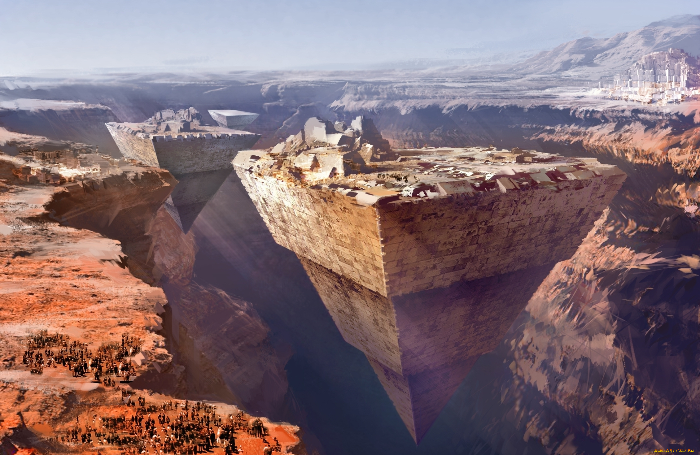 фэнтези, иные, миры, , иные, времена, пирамида, летающая, каньон, мир, иной