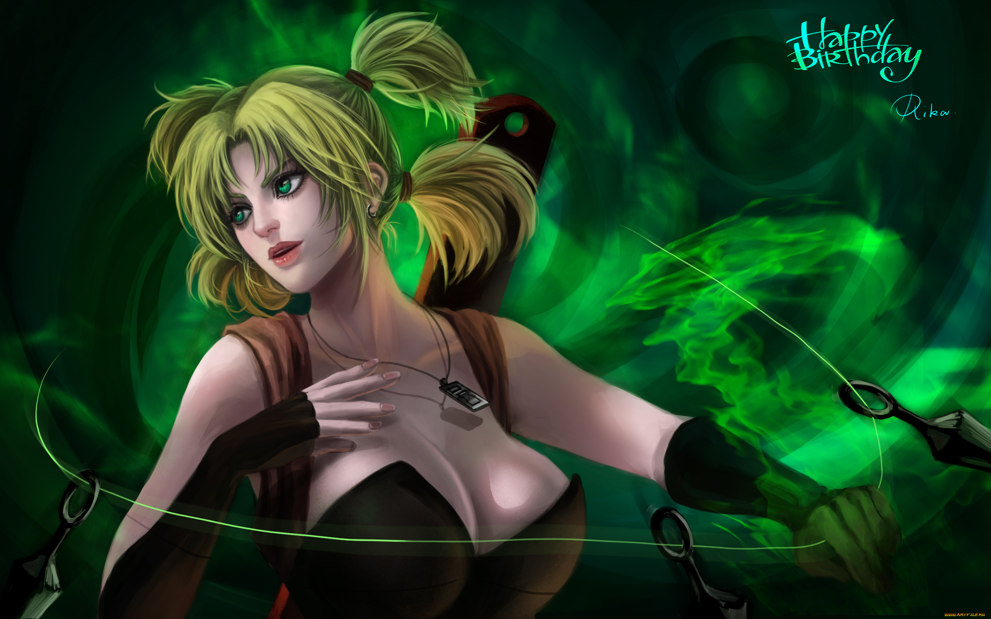 аниме, naruto, арт, зелень, девушка, песок, темари