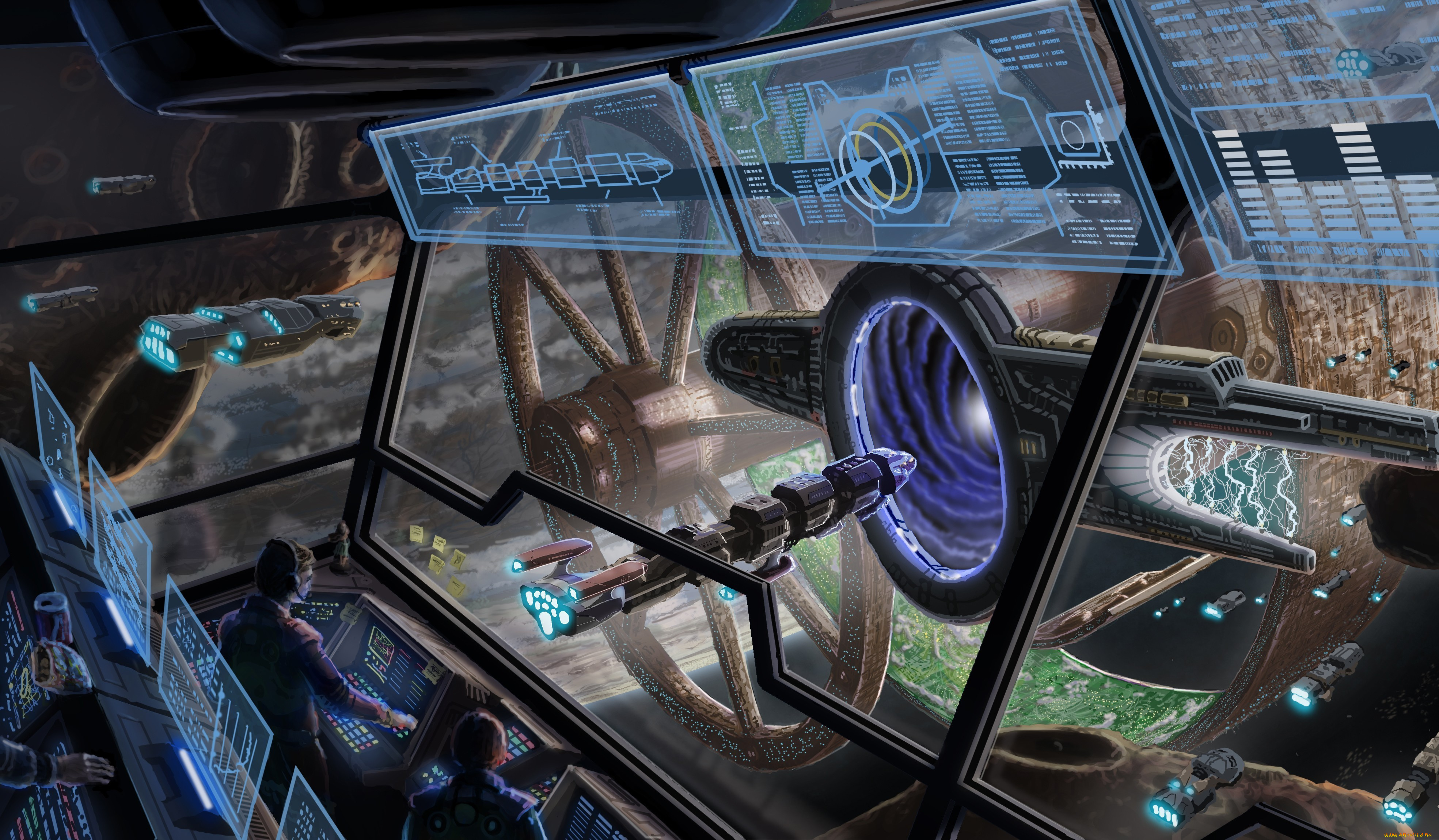 фэнтези, космические, корабли, , звездолеты, , станции, отсек, корабль, космический, управление