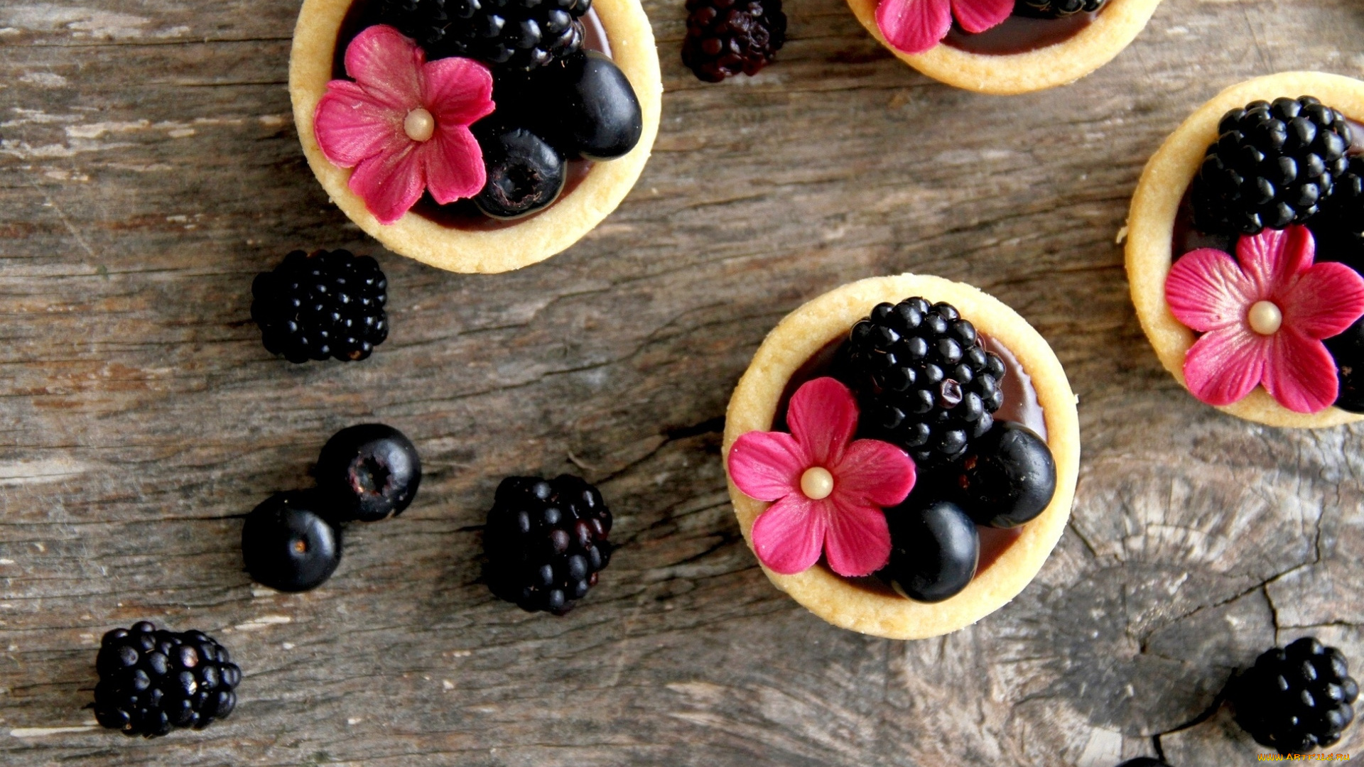 еда, пирожные, , кексы, , печенье, корзинки, ежевика, цветы