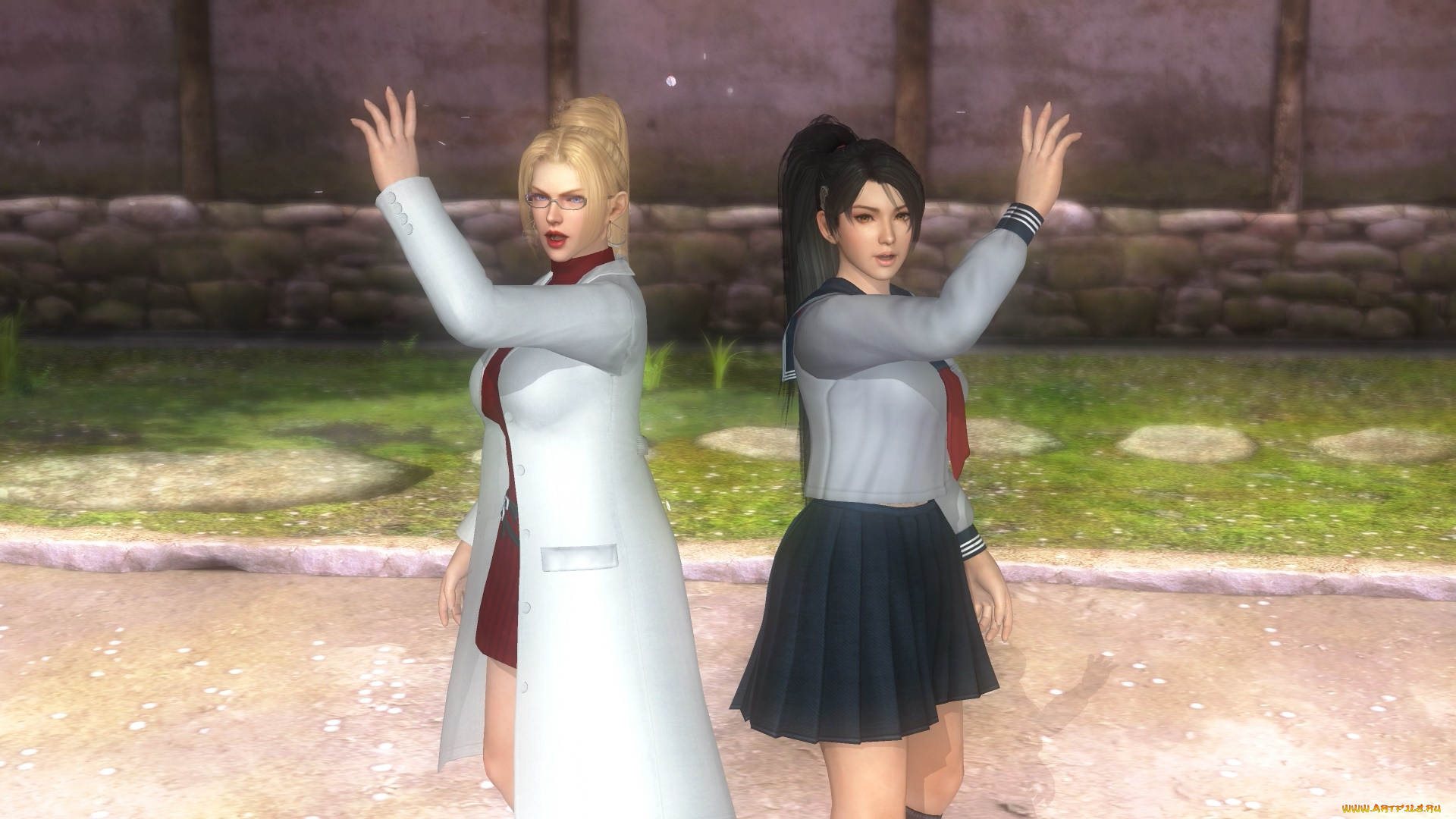 3д, графика, аниме, , anime, фон, поза, взгляд, девушки