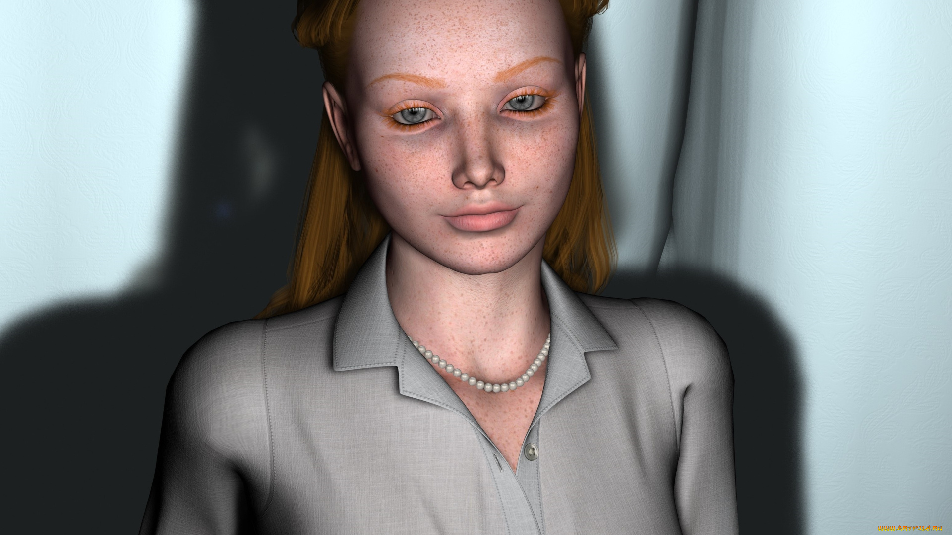 3д, графика, портрет, , portraits, девушка, взгляд, фон