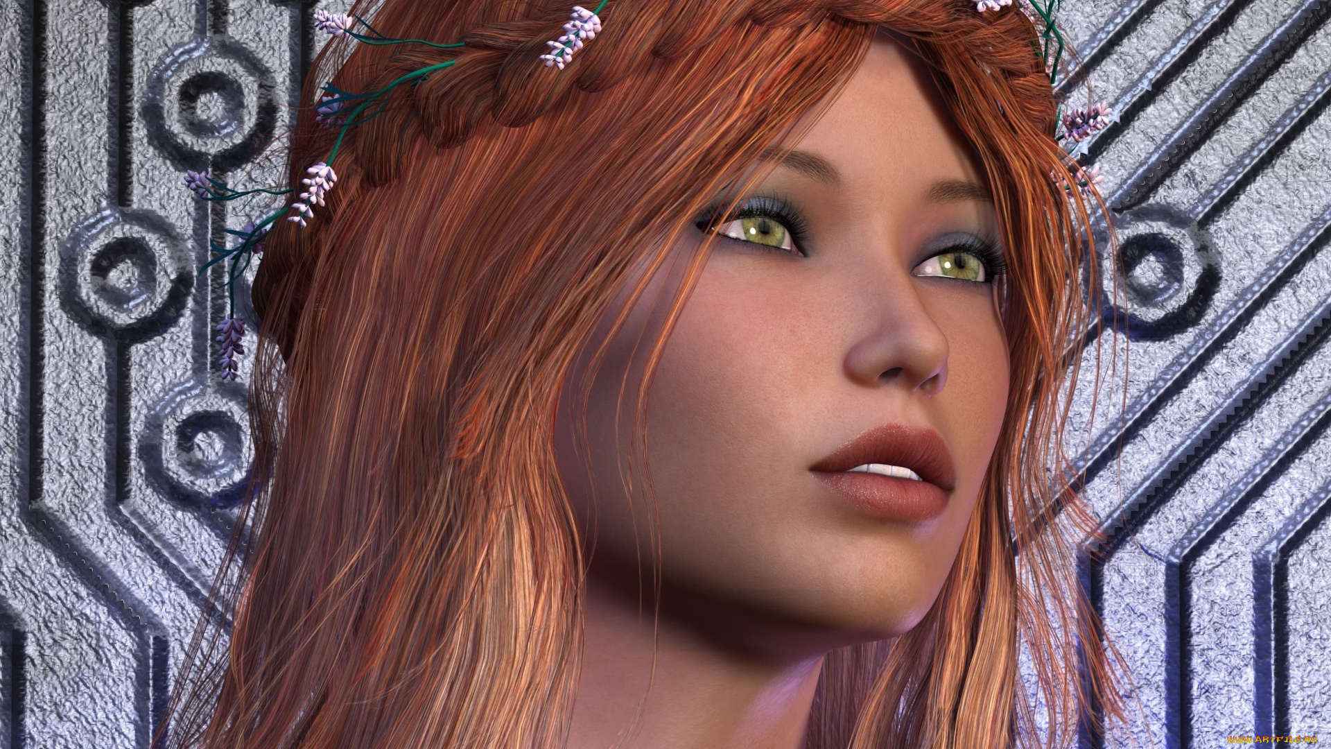 3д, графика, портрет, , portraits, девушка, взгляд, фон