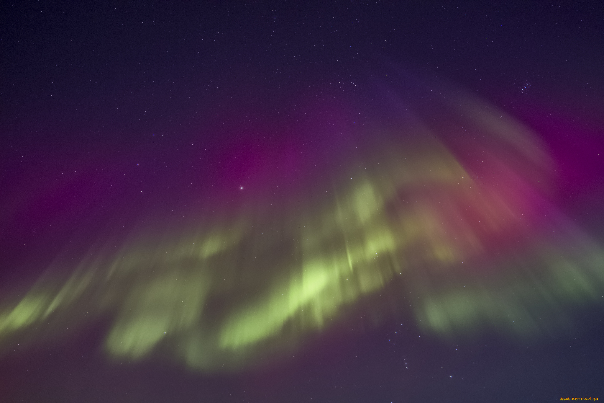 природа, северное, сияние, ночь, звезды, северное, сияние