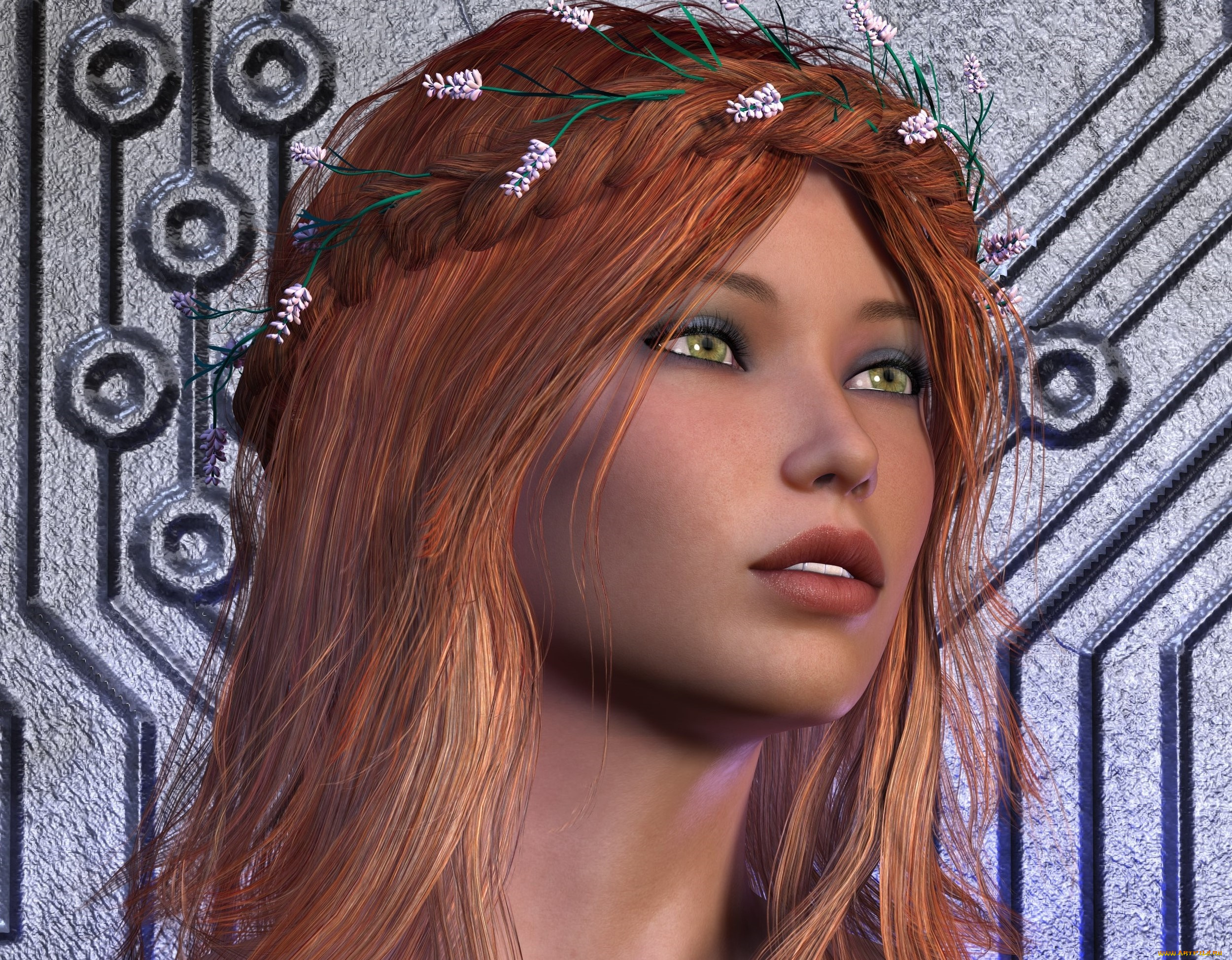 3д, графика, портрет, , portraits, девушка, взгляд, фон