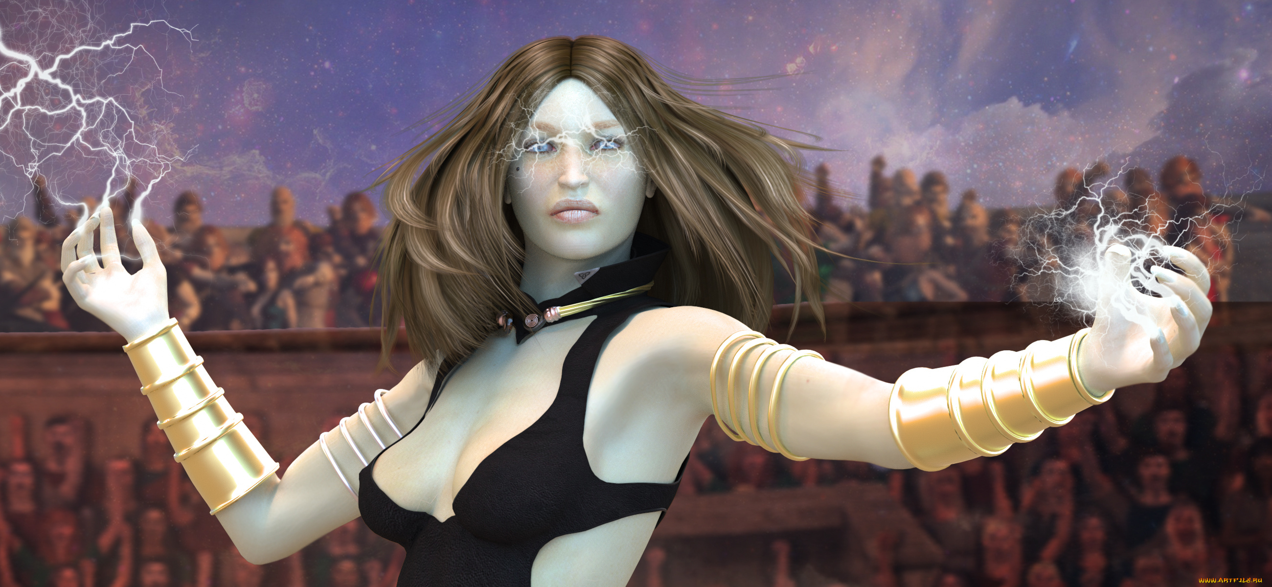 3д, графика, фантазия, , fantasy, девушка, взгляд, фон, магия