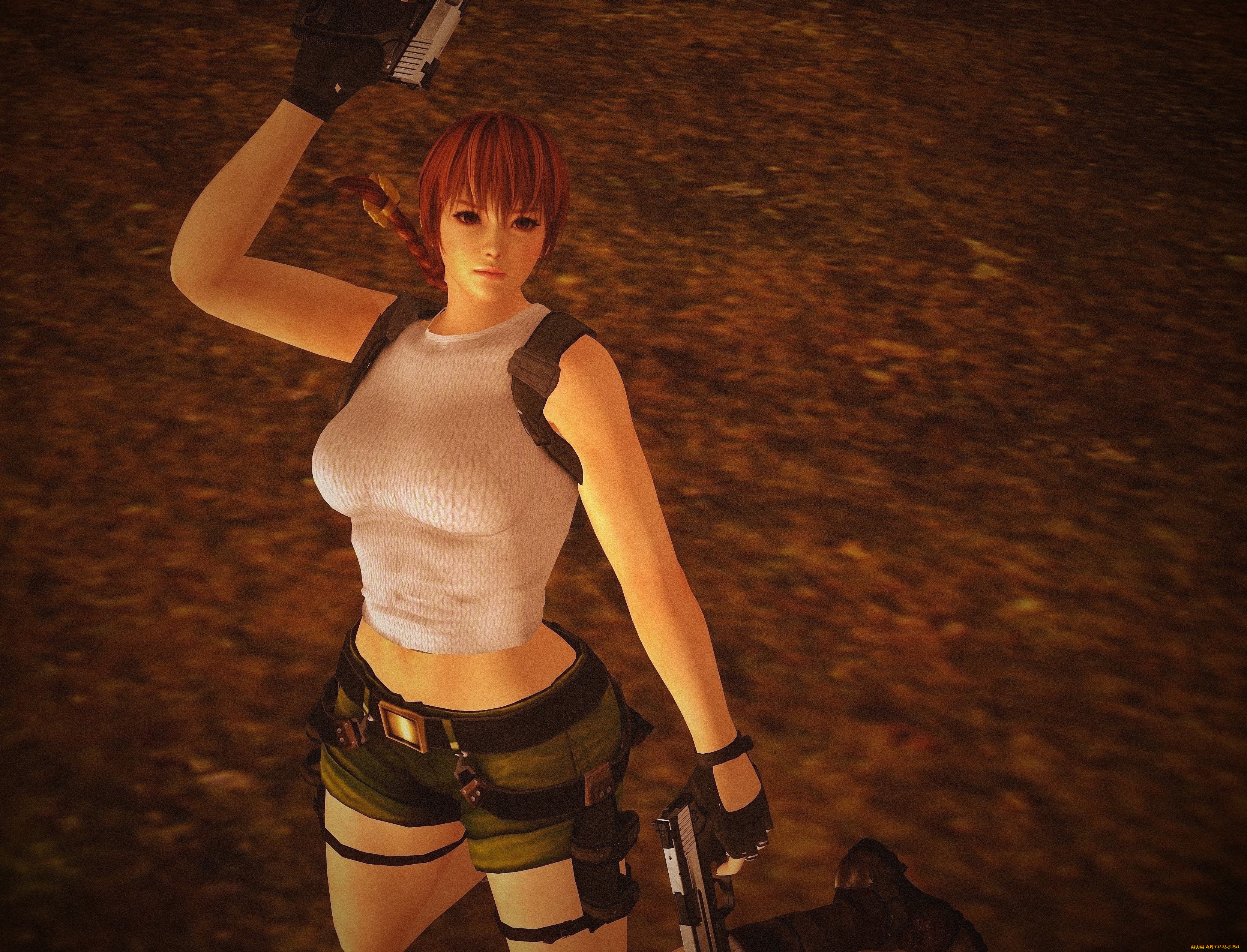 3д, графика, аниме, , anime, девушка, оружие, фон, взгляд