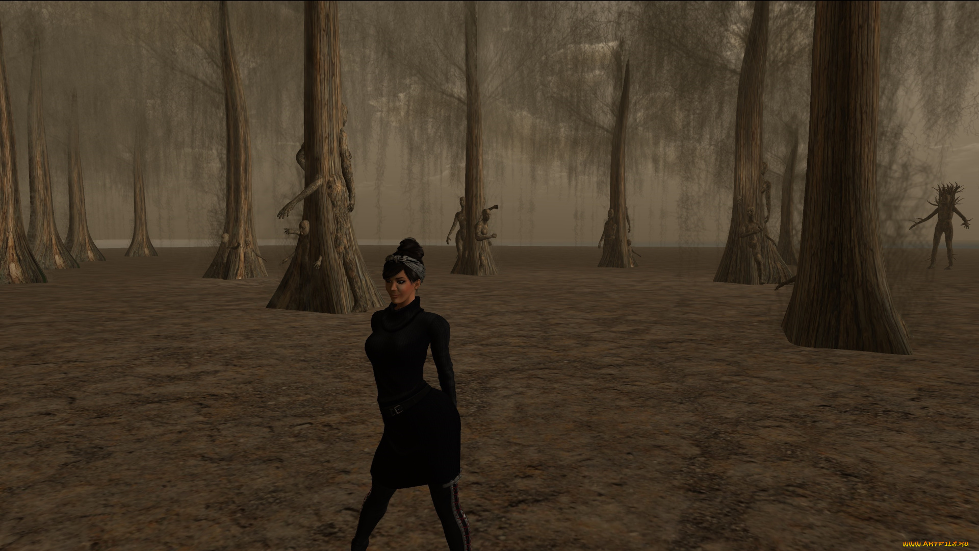 3д, графика, фантазия, , fantasy, фон, девушка, взгляд