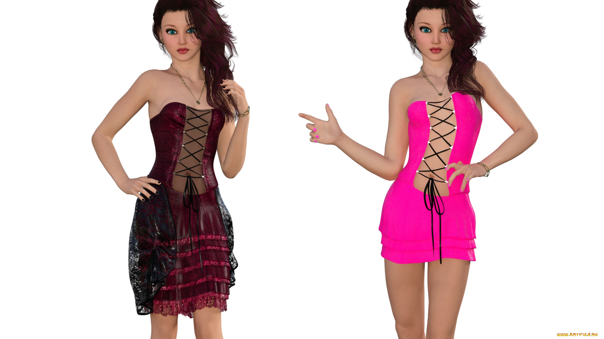 3д, графика, люди, , people, девушки, взгляд, фон