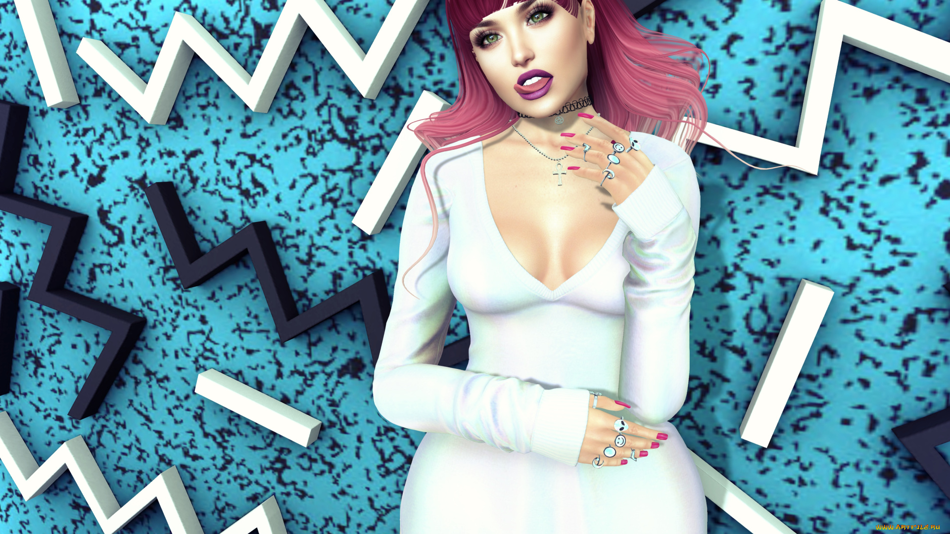 3д, графика, люди, , people, взгляд, фон, девушка