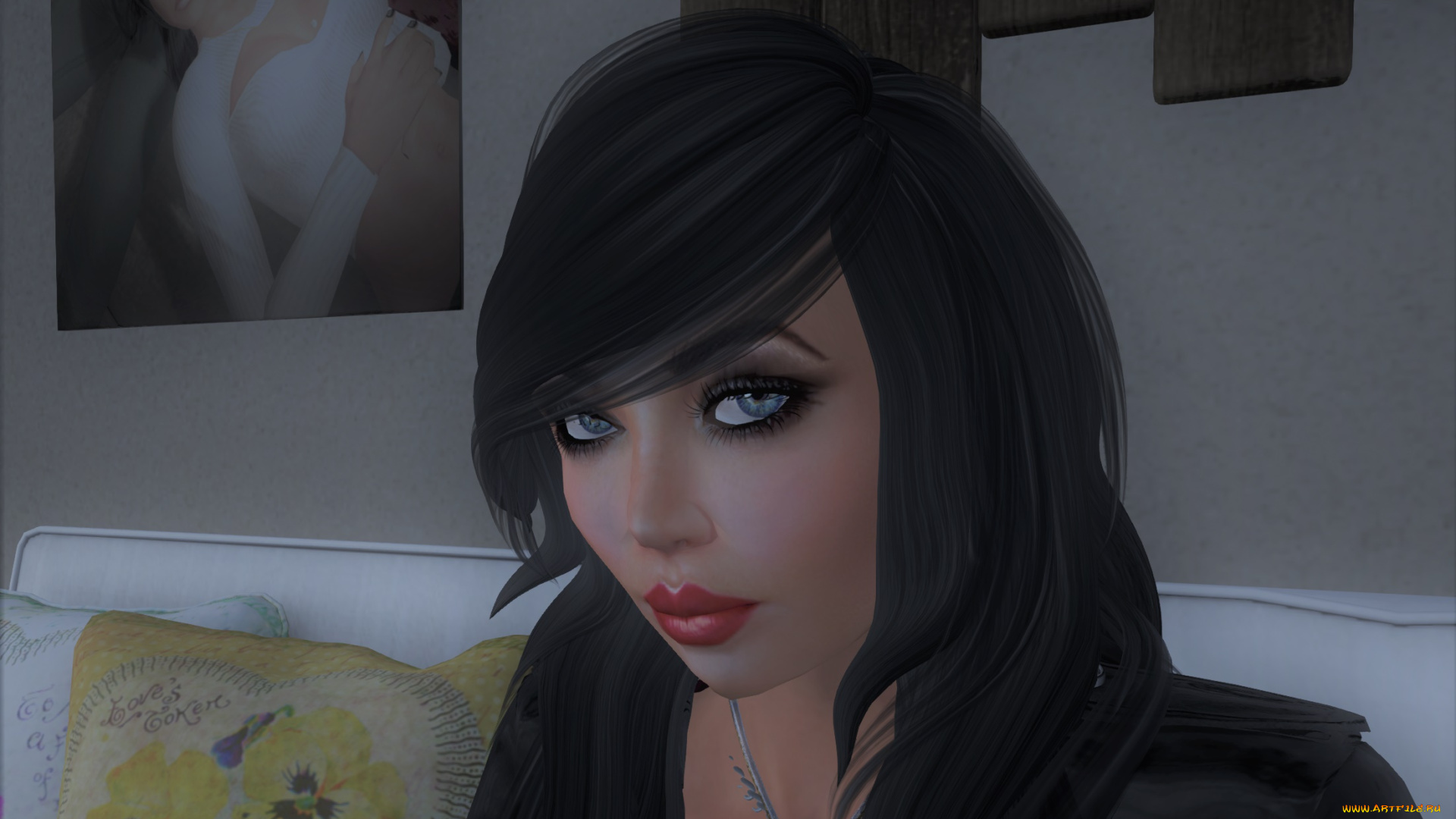 3д, графика, портрет, , portraits, взгляд, девушка, фон