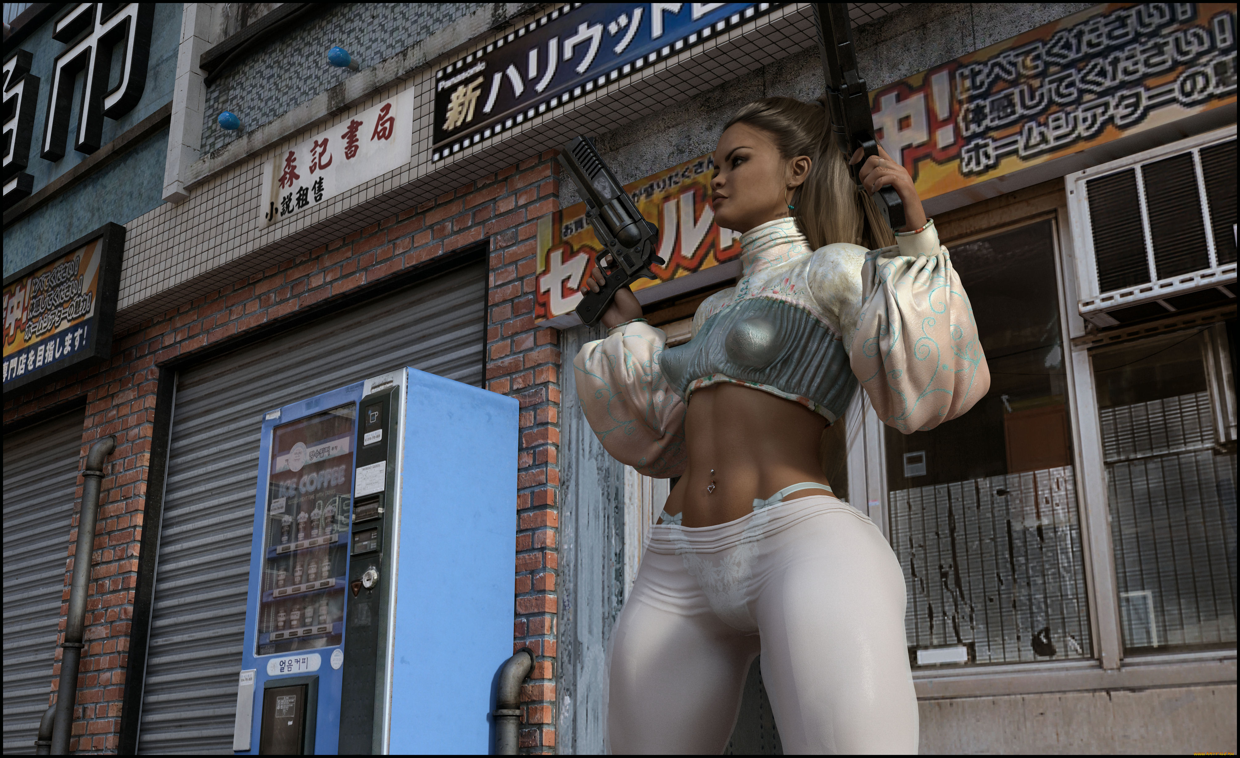 3д, графика, фантазия, , fantasy, оружие, фон, взгляд, девушка