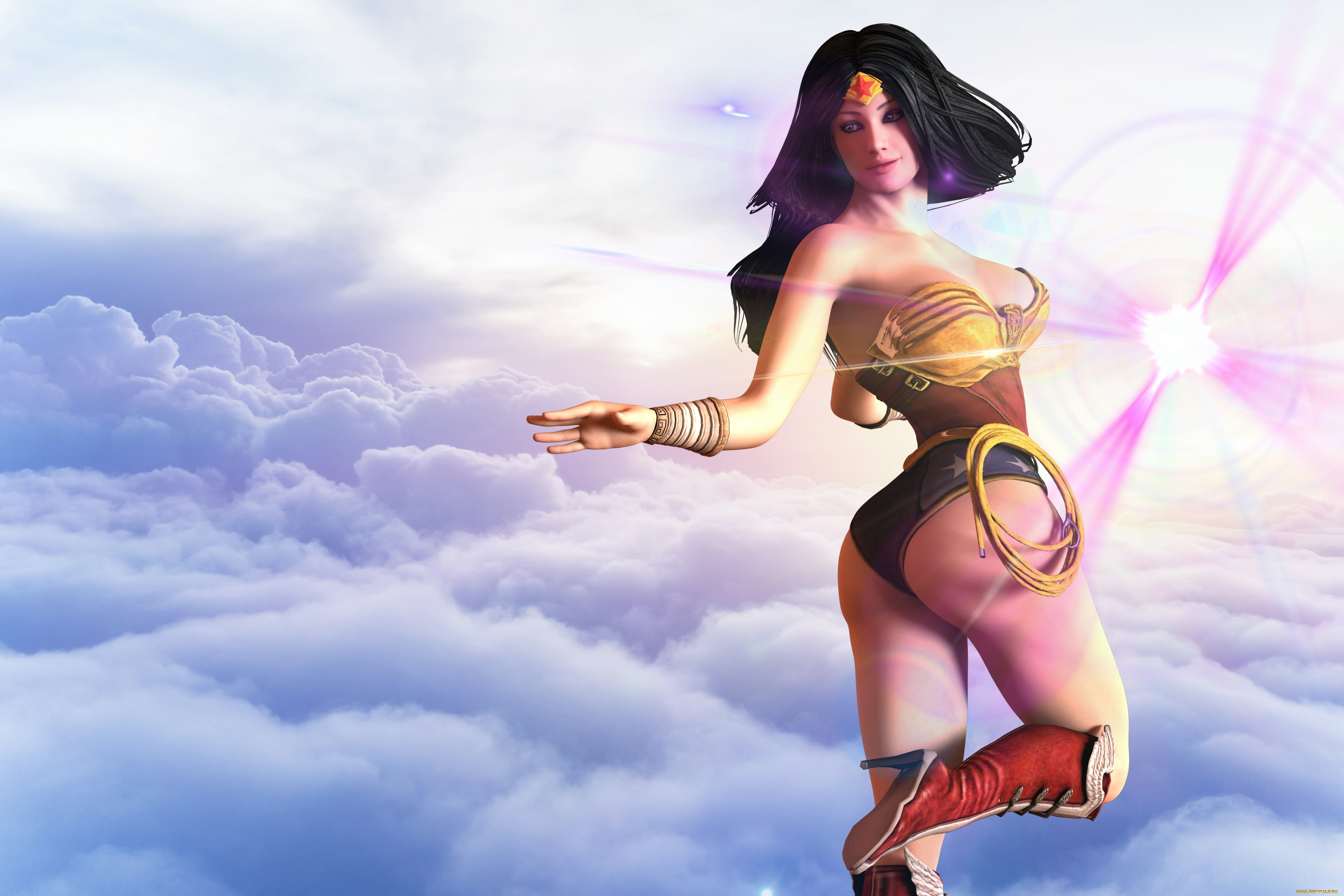 3д, графика, фантазия, , fantasy, девушка, фон, взгляд