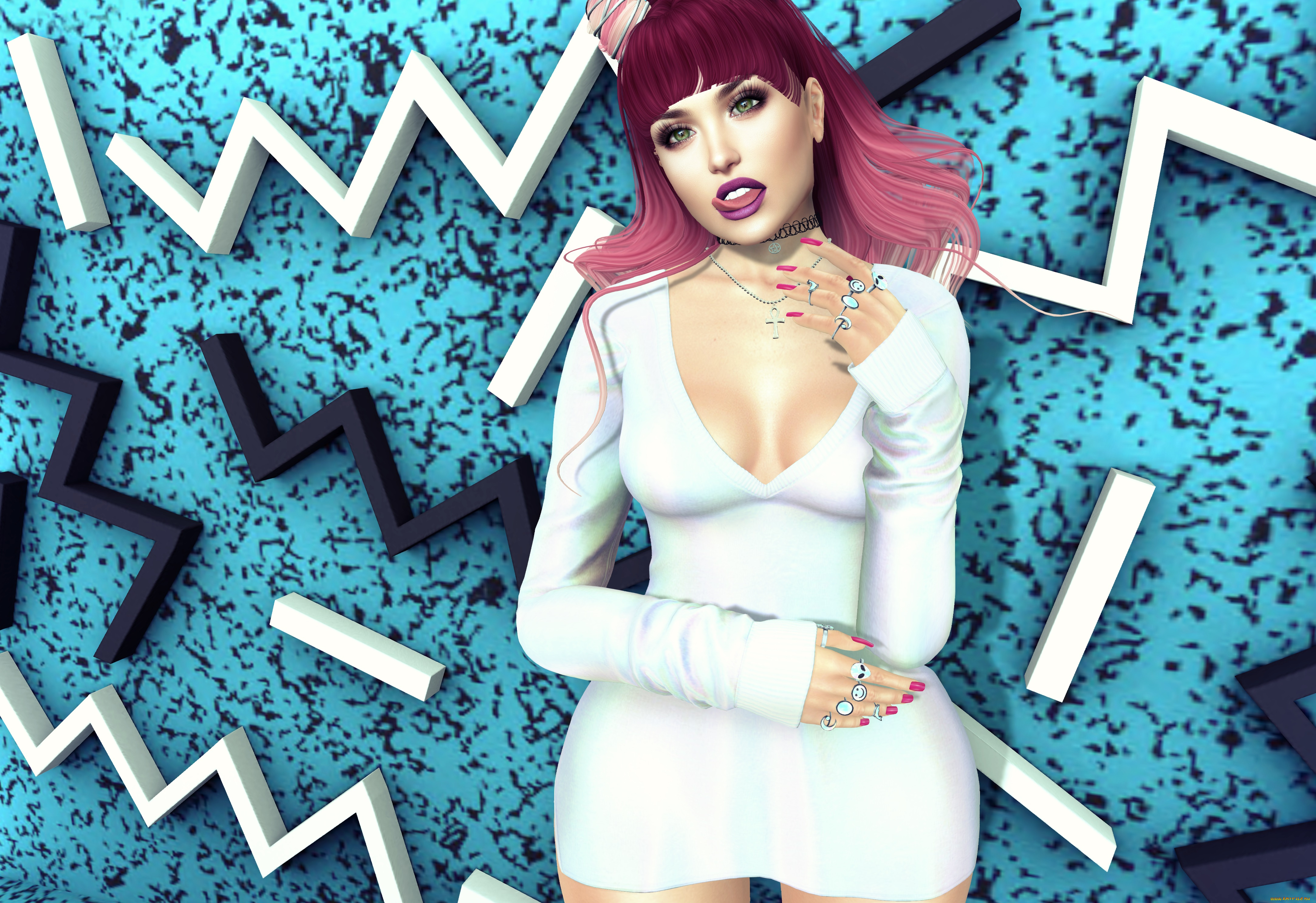 3д, графика, люди, , people, взгляд, фон, девушка