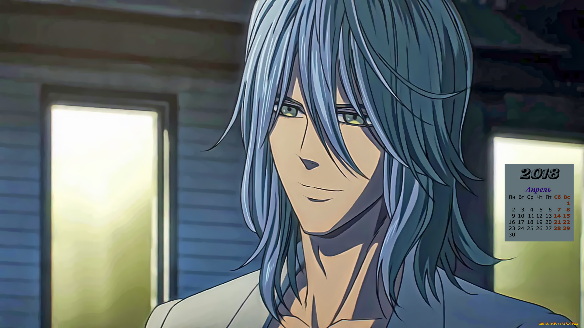 календари, аниме, 2018, взгляд, мужчина, лицо