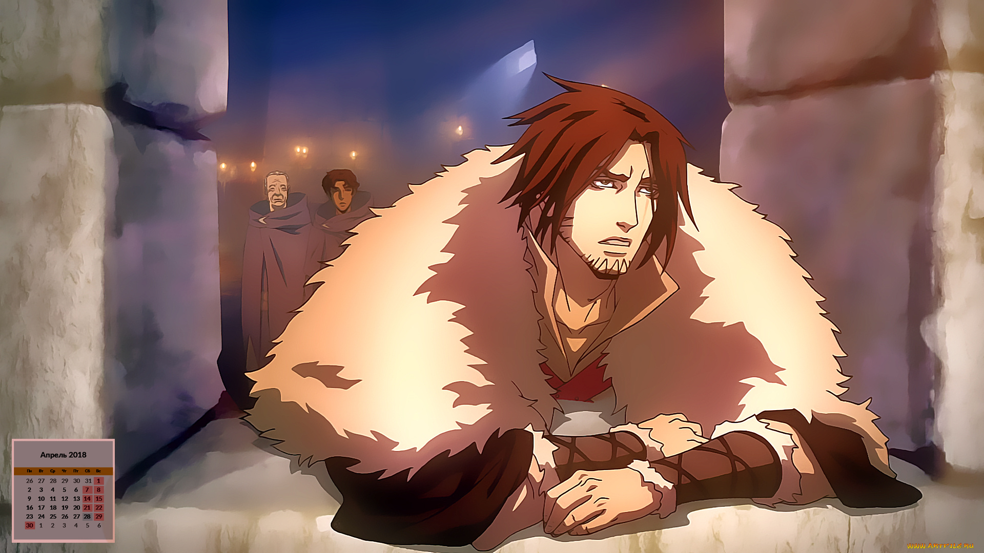календари, аниме, взгляд, мужчина, 2018