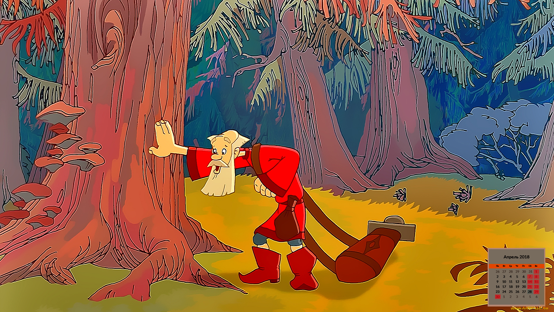 календари, кино, , мультфильмы, дерево, оружие, старик, 2018