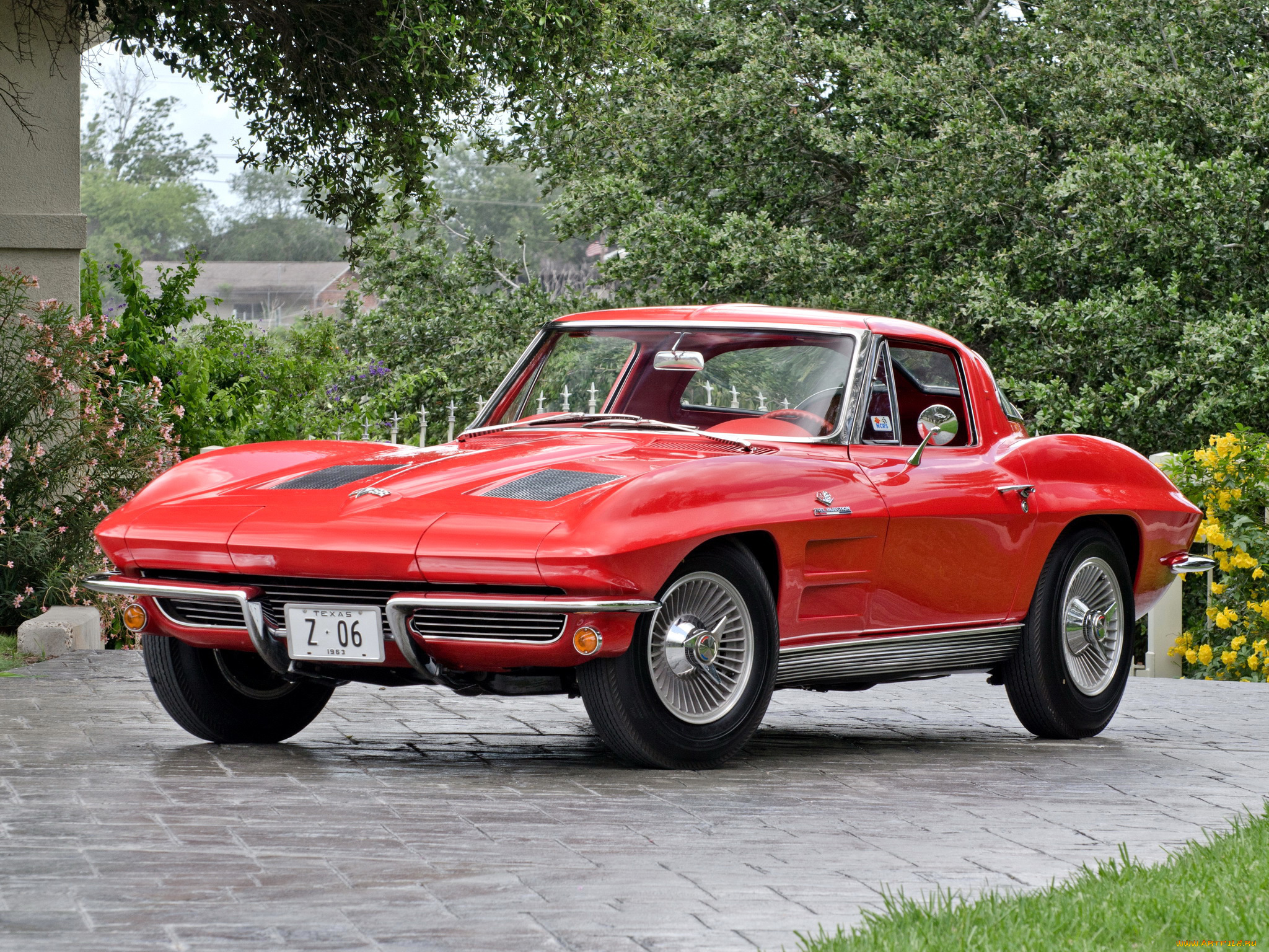 corvette, sting, ray, z06, 1963, автомобили, corvette, z06, sting, ray, red, 1963