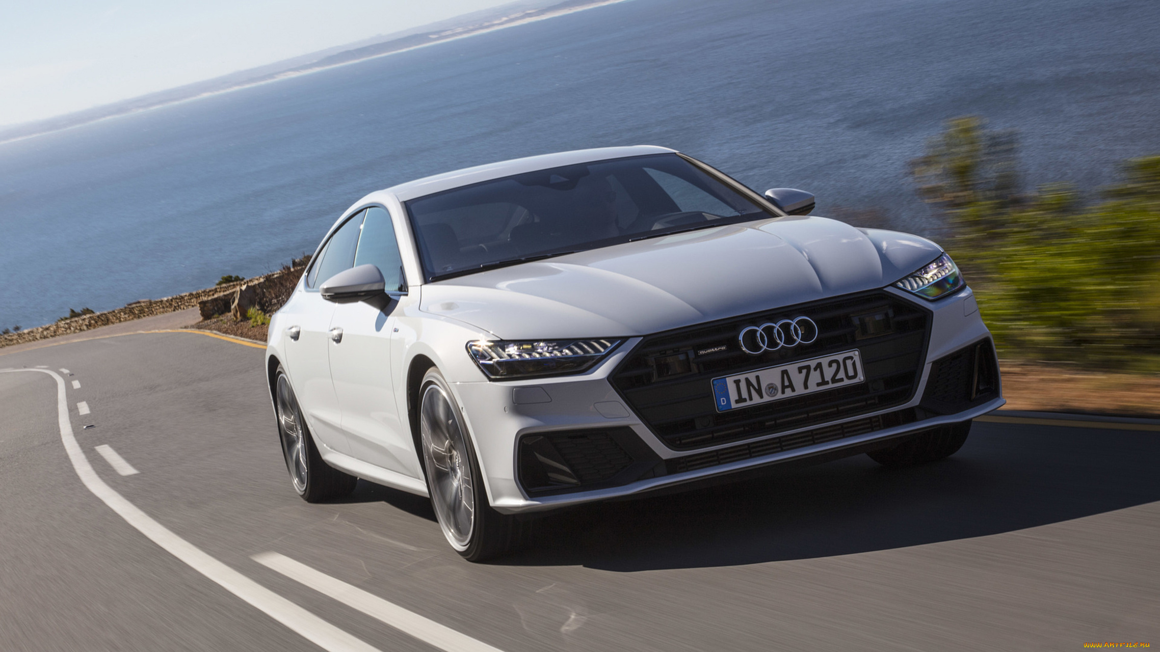 audi, a7, sportback, 2019, автомобили, audi, a7, sportback, 2019, белый
