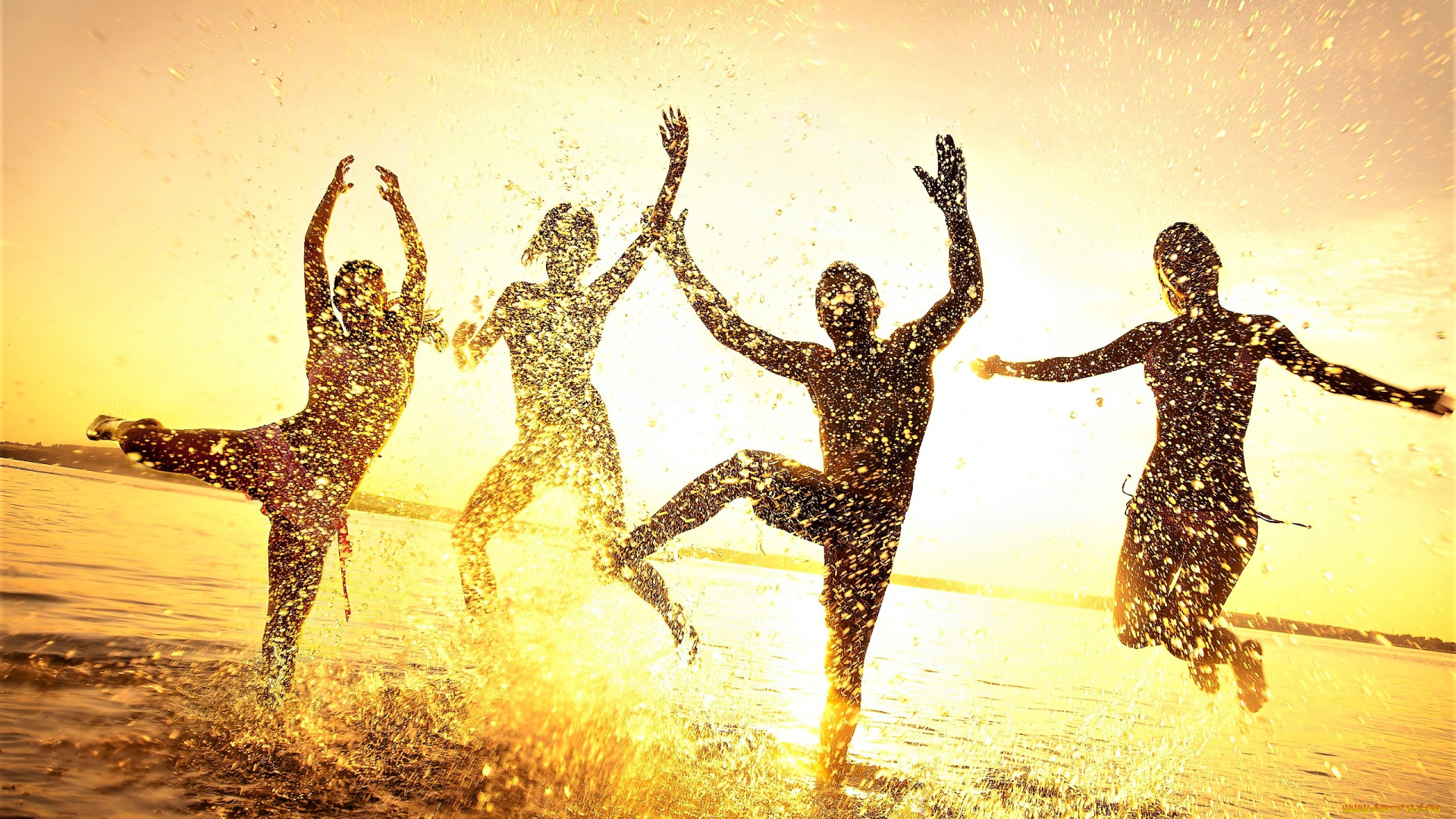 разное, люди, брызги, радость, вода