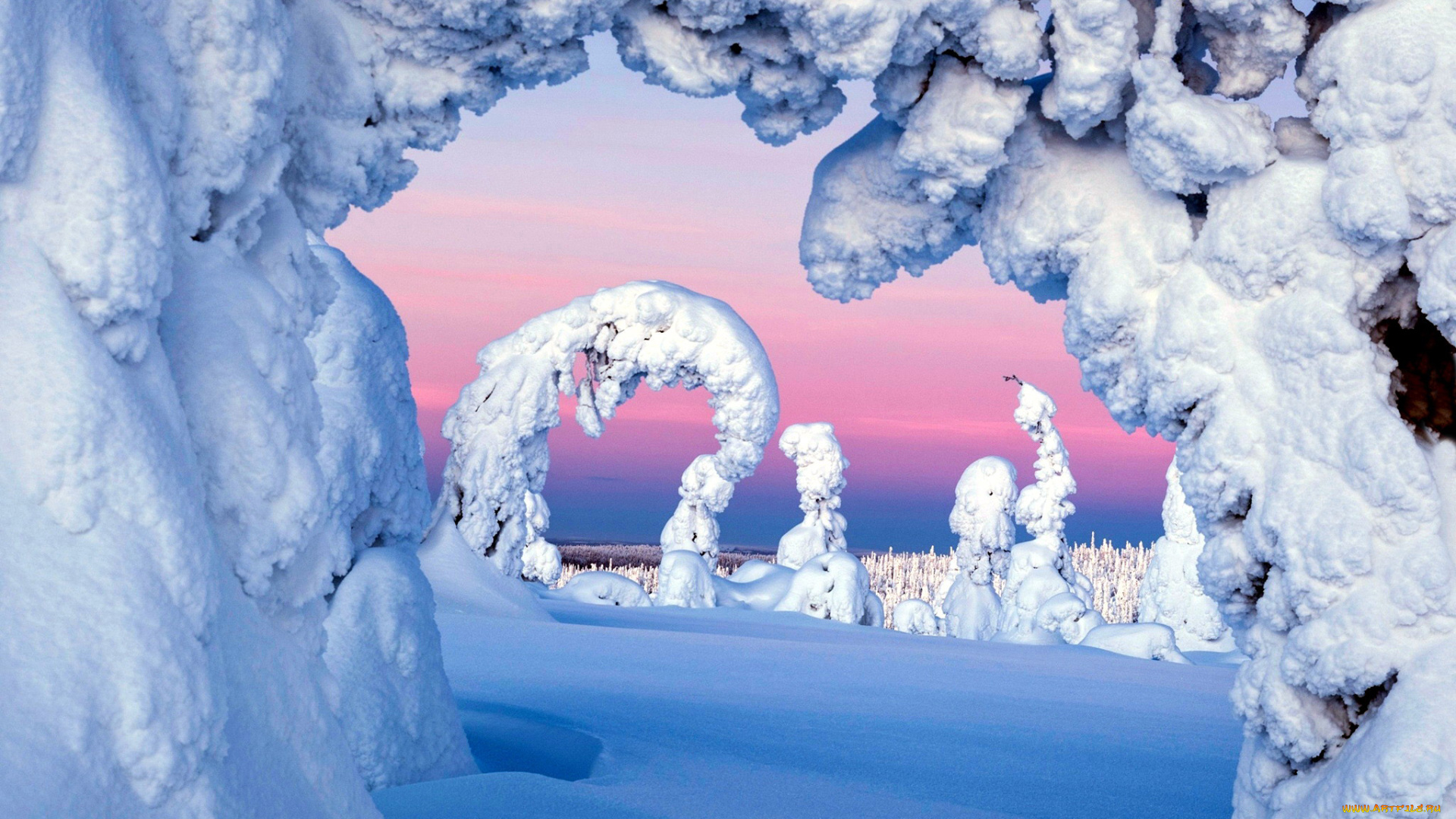 природа, зима, снег, сугробы